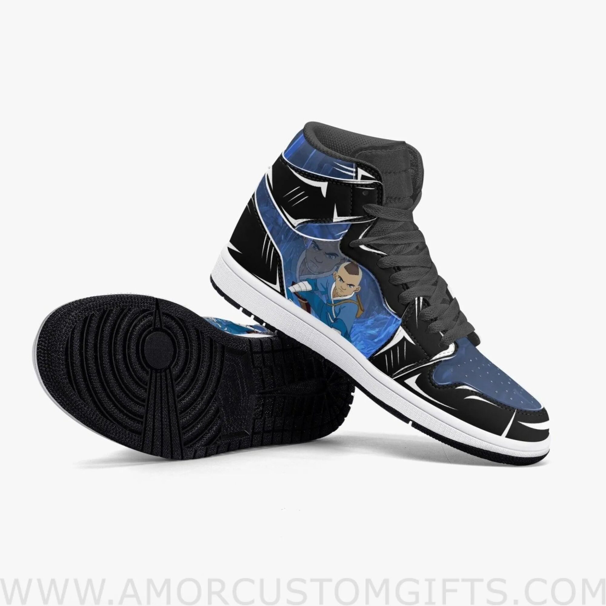 Custom Avatar The Last Airbender Sokka JD1 Anime Sneakers Mid 1 Basketball Shoes