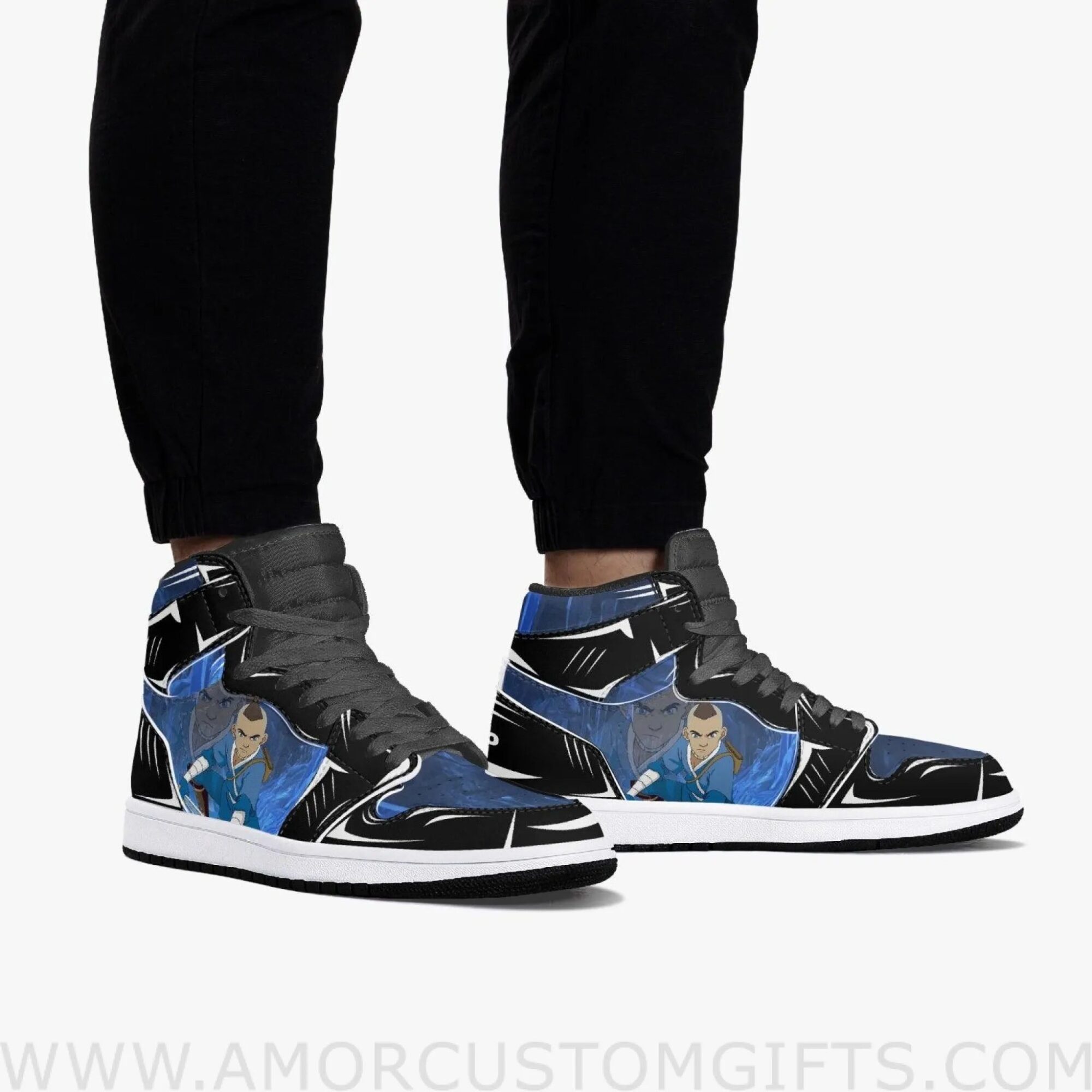 Custom Avatar The Last Airbender Sokka JD1 Anime Sneakers Mid 1 Basketball Shoes