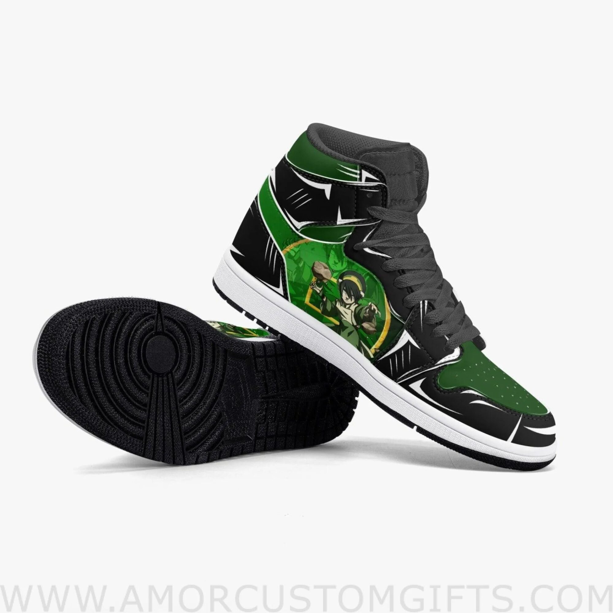 Custom Avatar The Last Airbender Toph Beifong JD1 Anime Sneakers Mid 1 Basketball Shoes