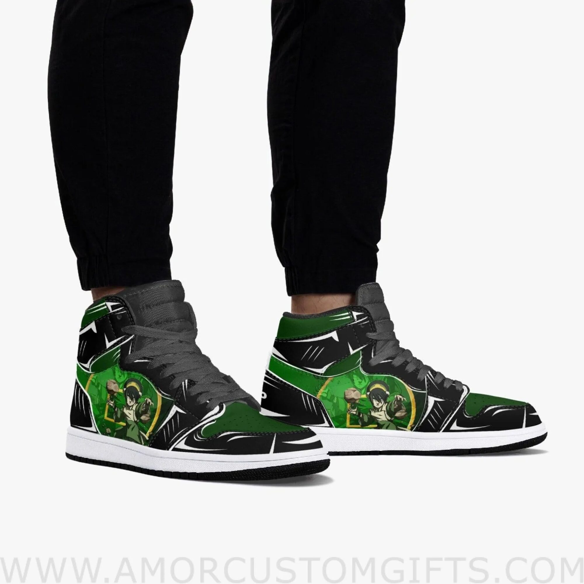 Custom Avatar The Last Airbender Toph Beifong JD1 Anime Sneakers Mid 1 Basketball Shoes