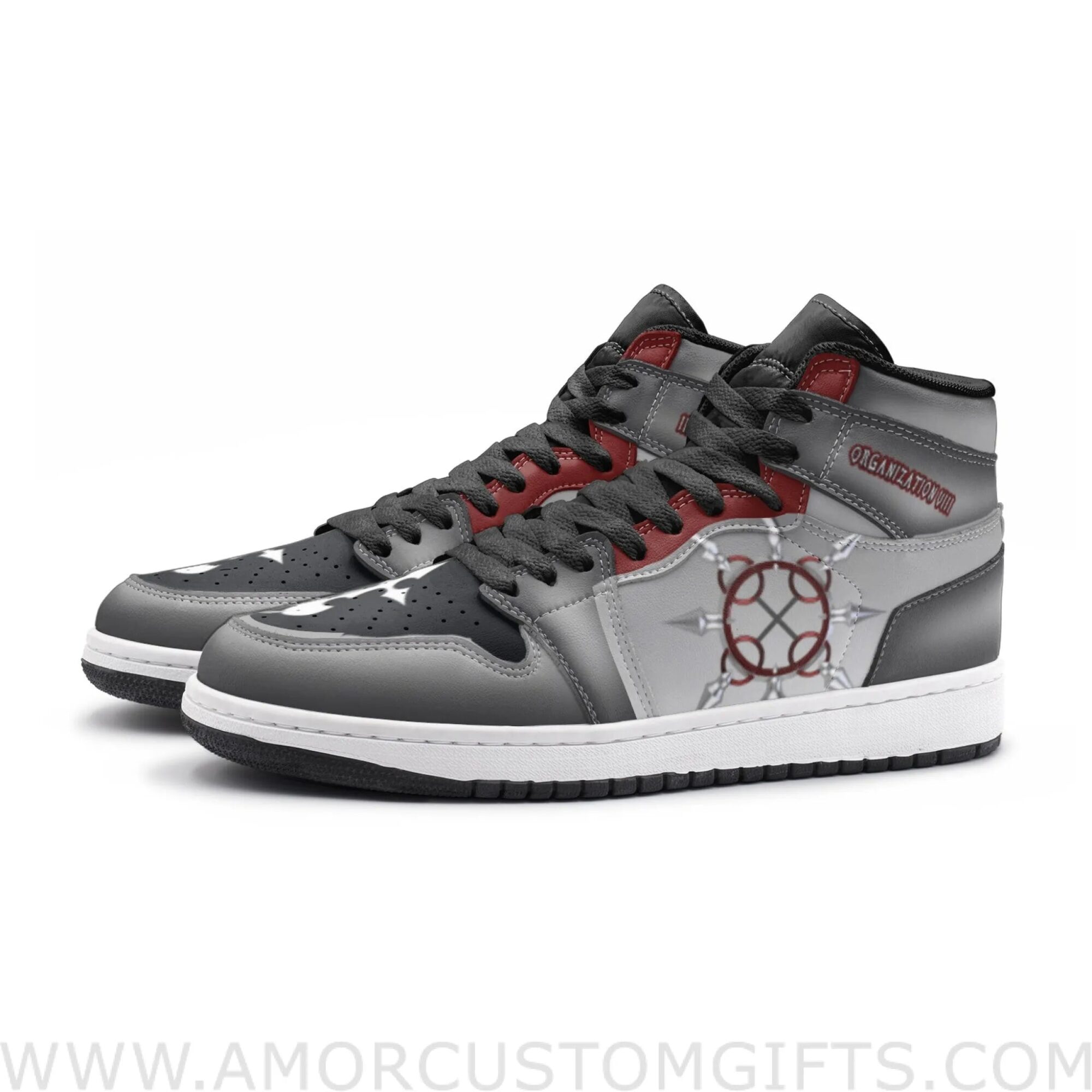 Custom Axel Chakram Kingdom Hearts Mid Top Basketball Sneakers Shoes | Personalizable Anime Fan Sneakers