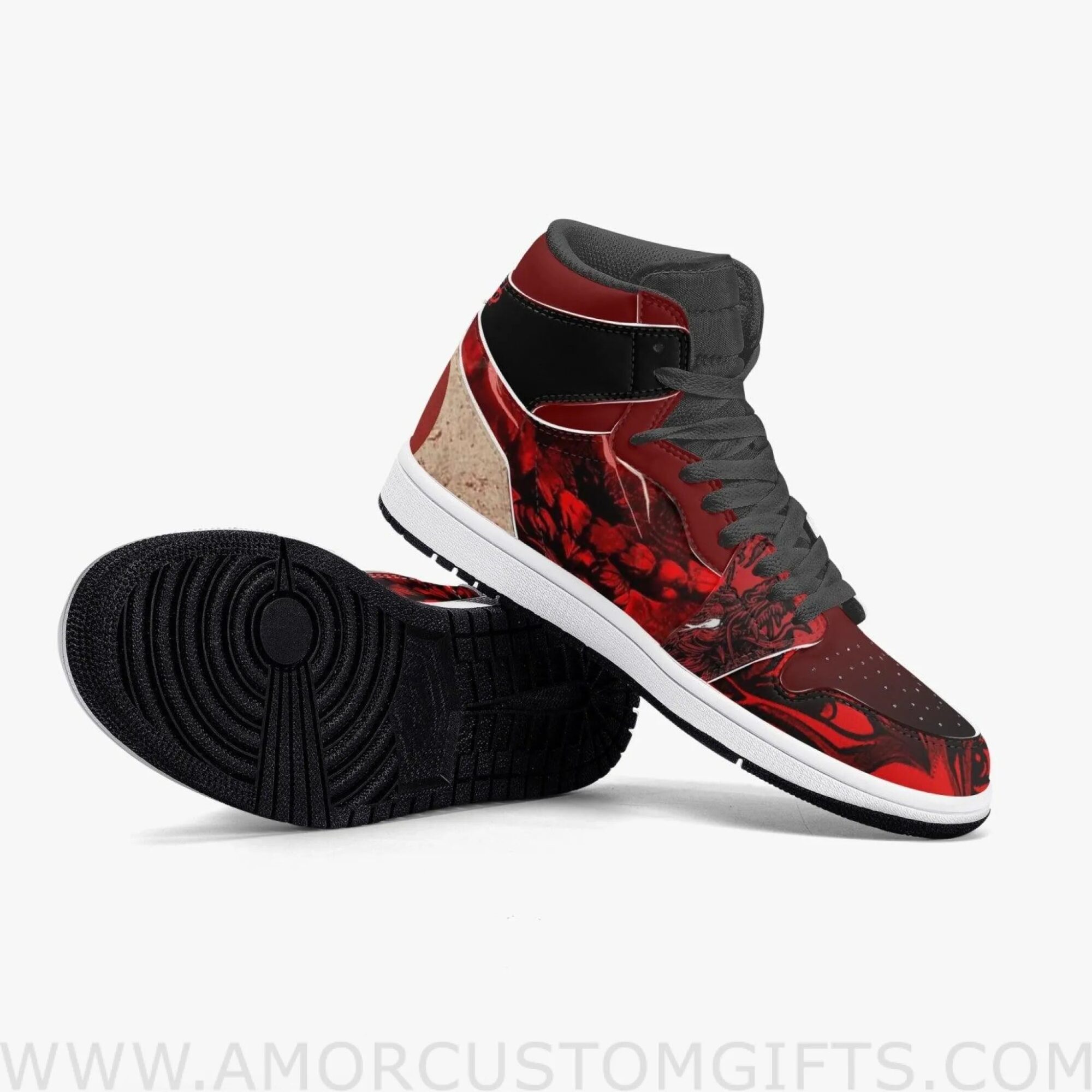 Custom Baki Yuujiro JD1 Anime Sneakers Mid 1 Basketball Shoes