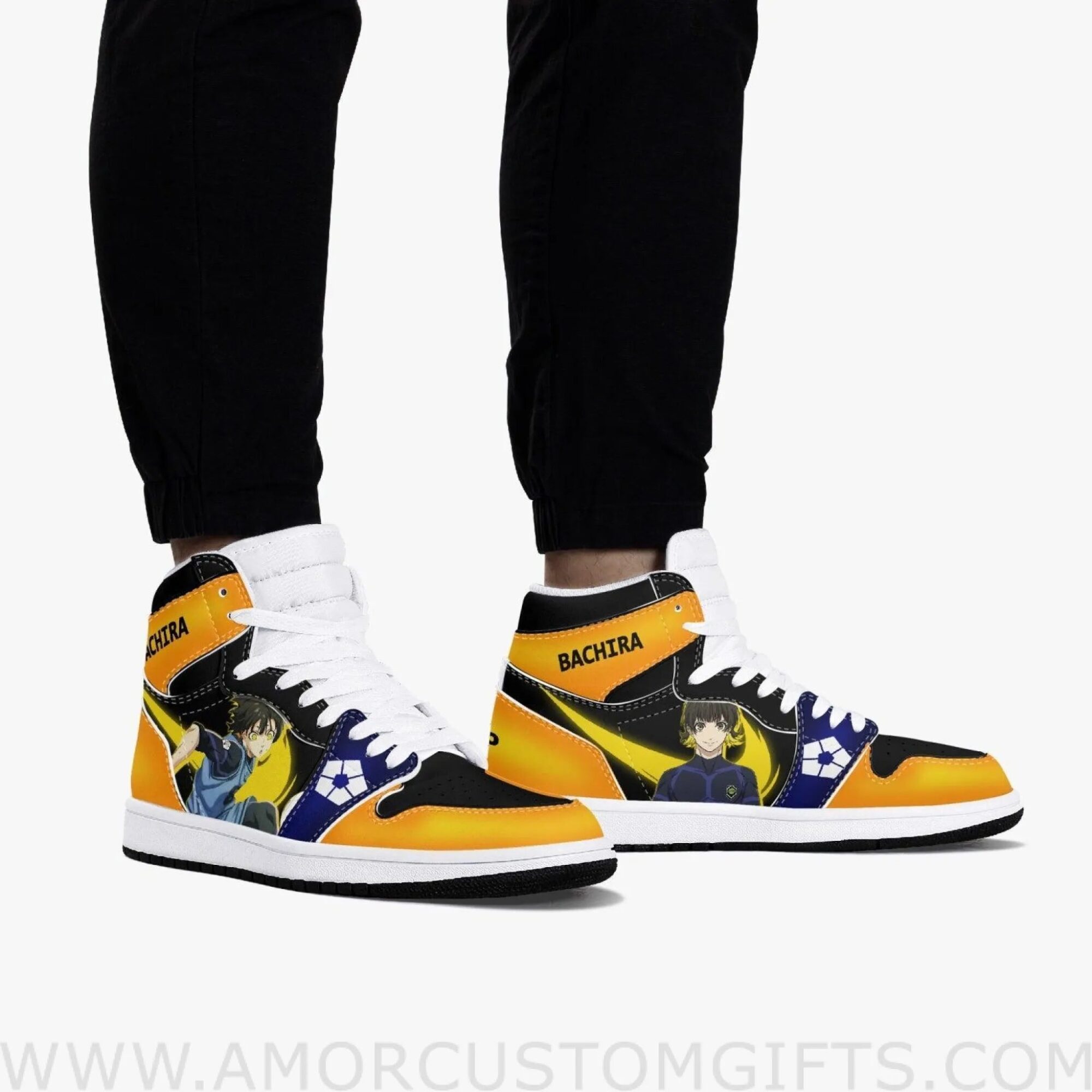 Custom Blue Lock Meguru Bachira JD1 Anime Shoes Mid Top Sneakers