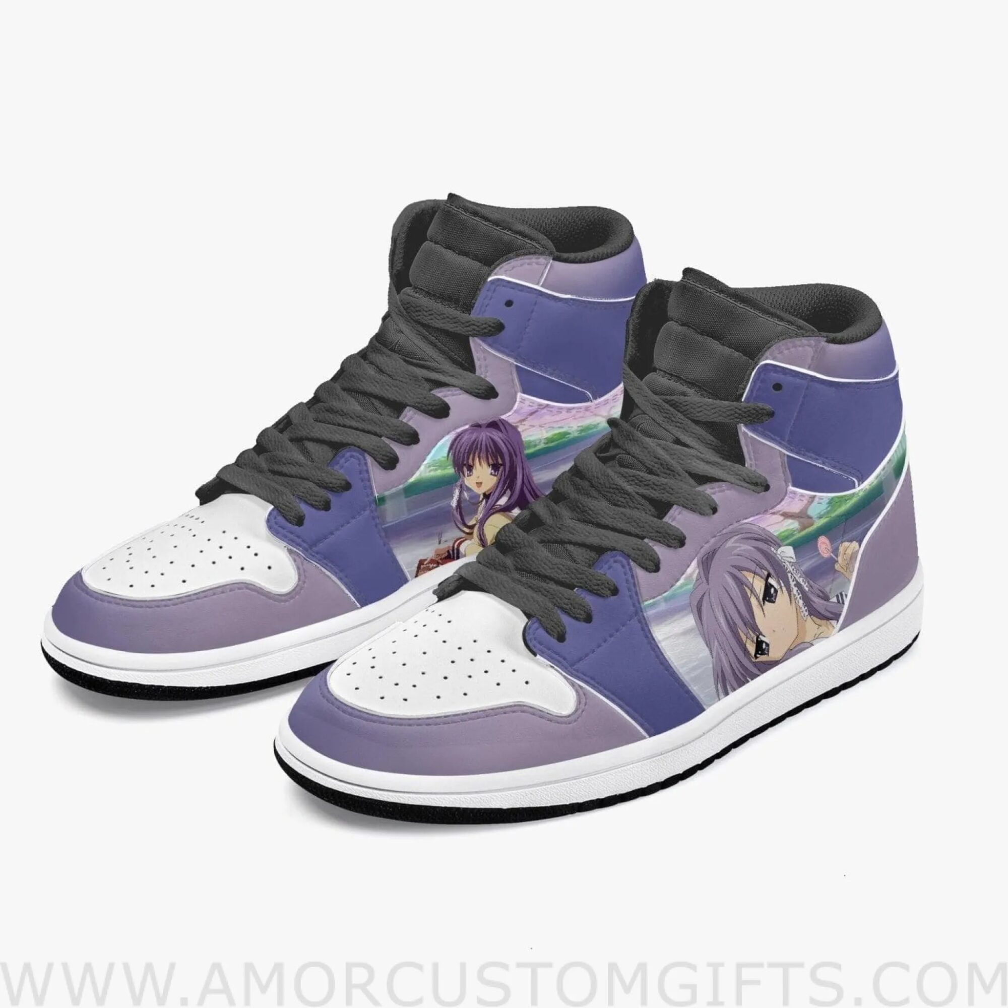 Custom Clannad Kyou Fujibayashi JD1 Anime Sneakers Mid 1 Basketball Shoes