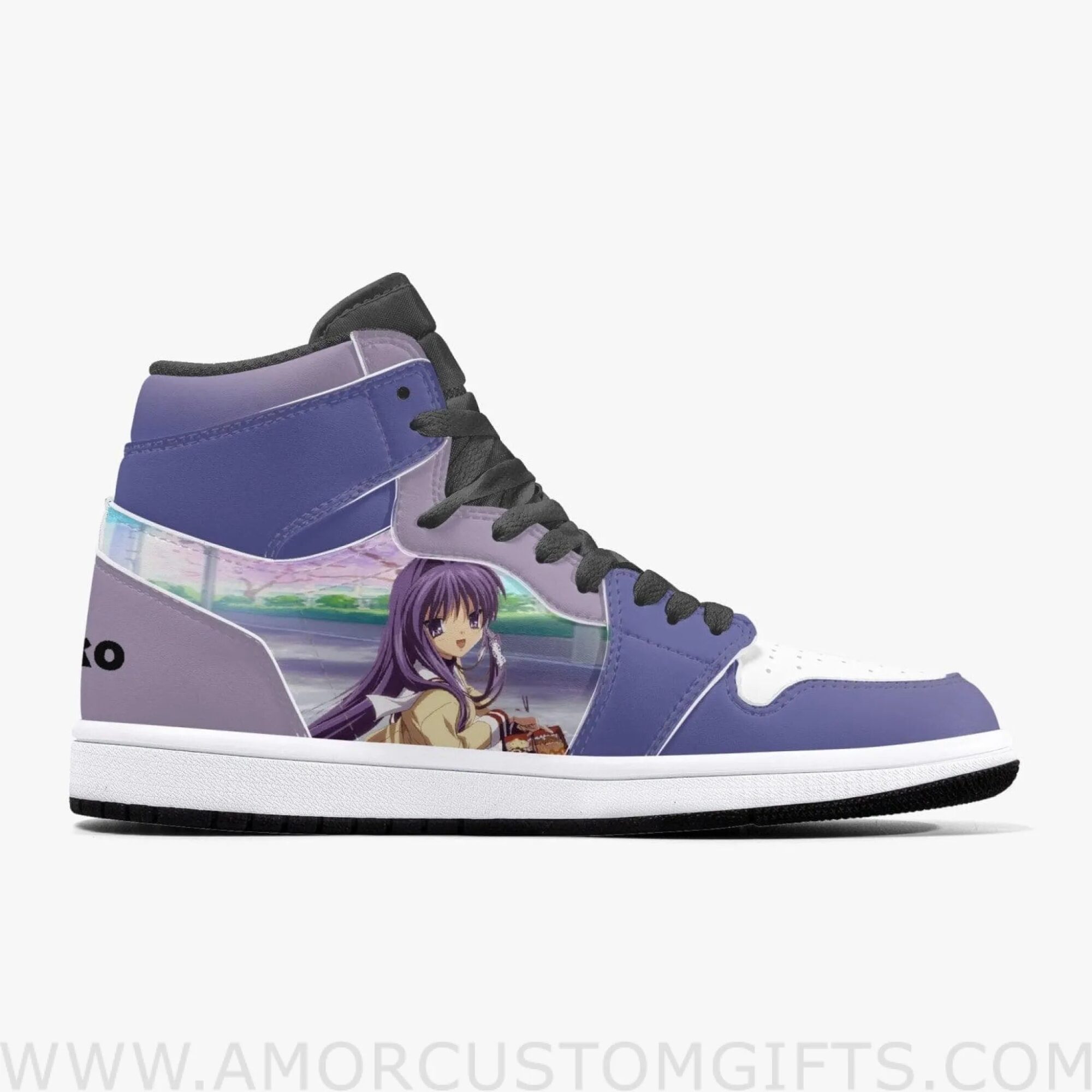 Custom Clannad Kyou Fujibayashi JD1 Anime Sneakers Mid 1 Basketball Shoes