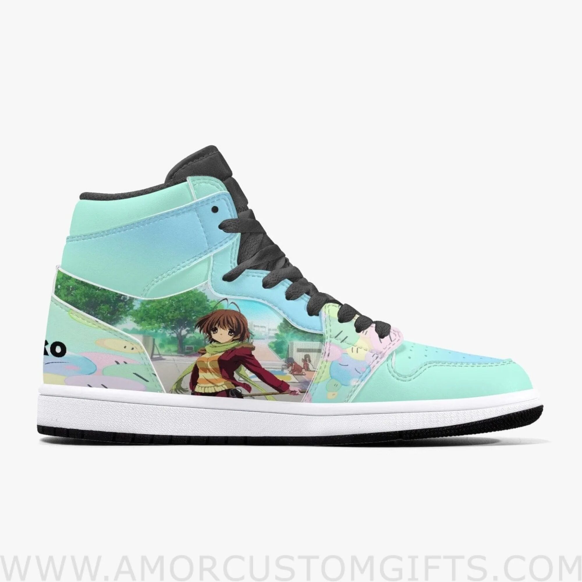 Custom Clannad Nagisa Furukawa JD1 Anime Sneakers Mid 1 Basketball Shoes