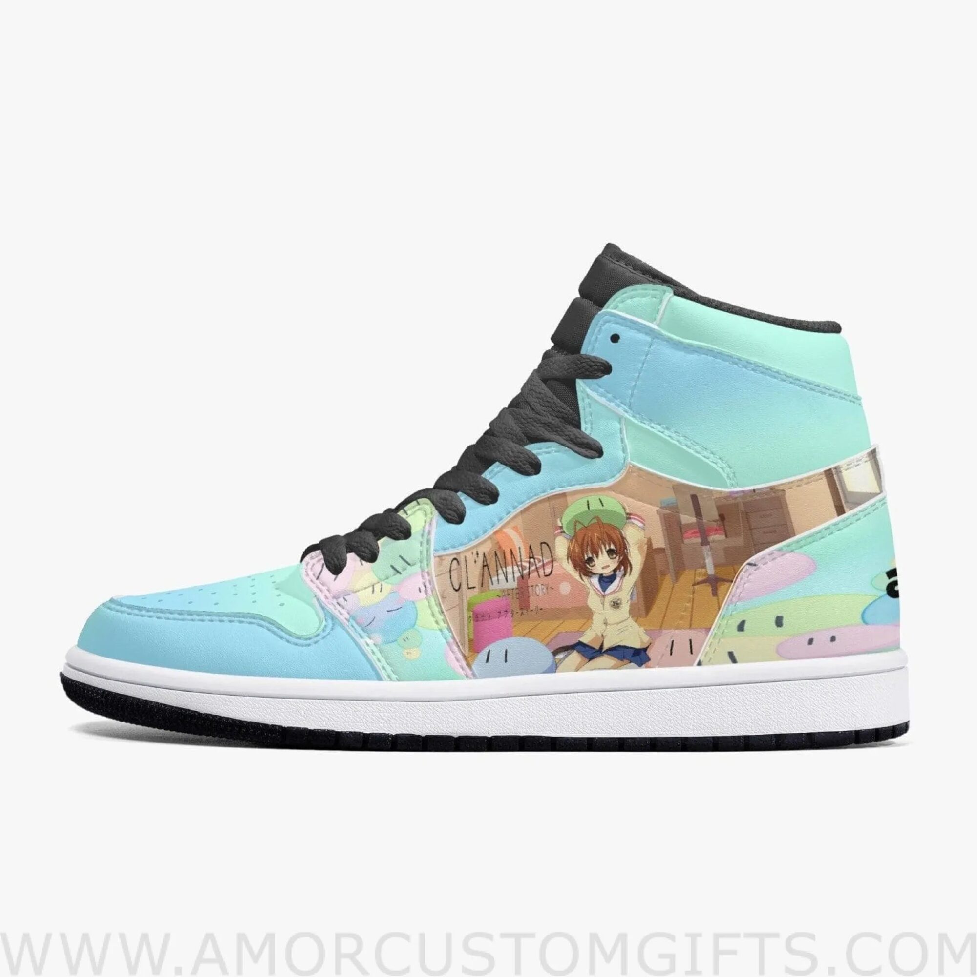 Custom Clannad Nagisa Furukawa JD1 Anime Sneakers Mid 1 Basketball Shoes