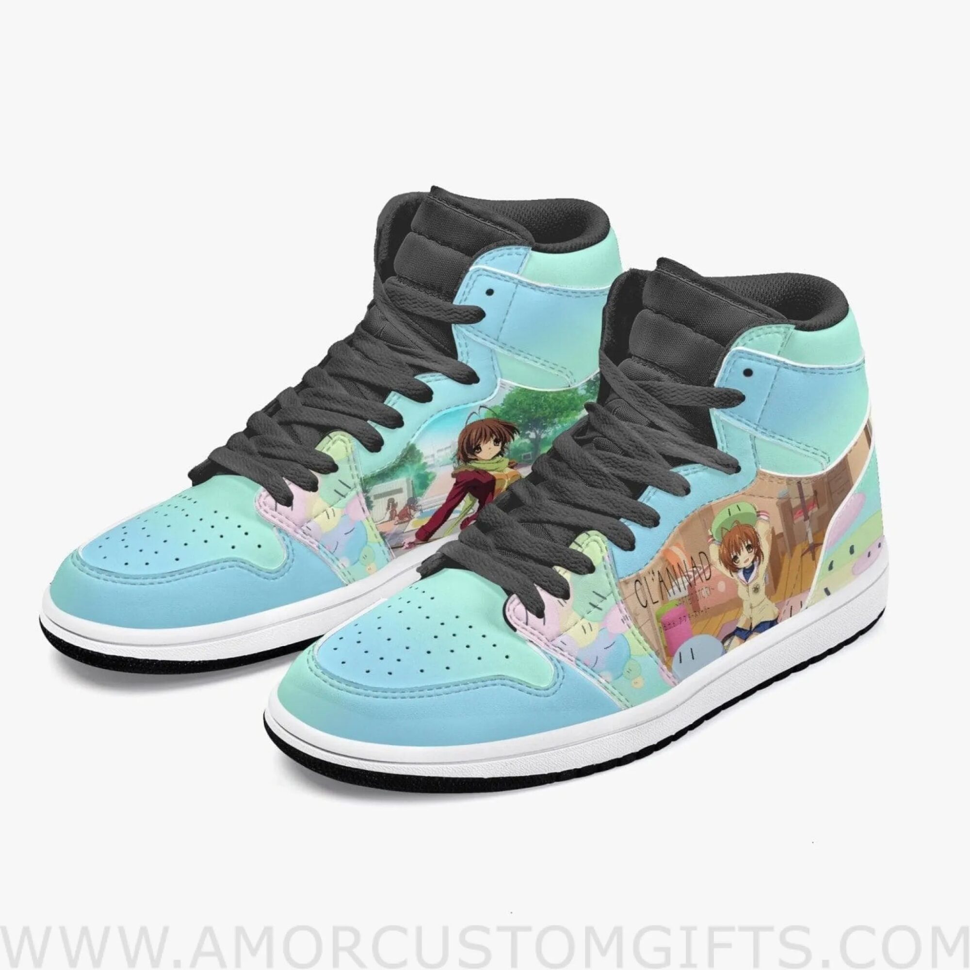 Custom Clannad Nagisa Furukawa JD1 Anime Sneakers Mid 1 Basketball Shoes