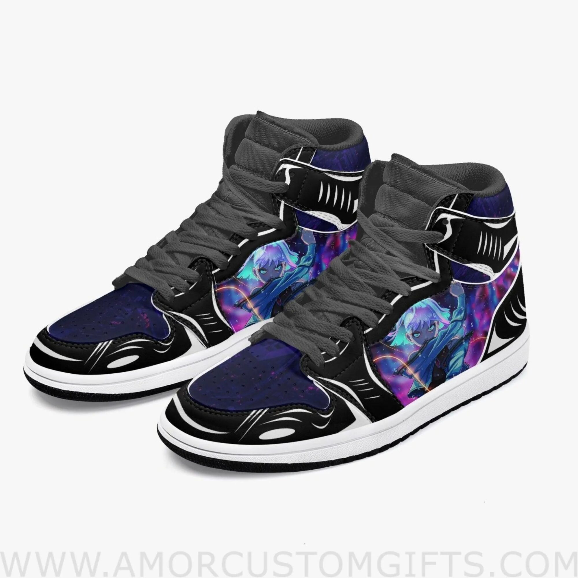 Custom Cyberpunk Edgerunners Lucy JD1 Anime Sneakers Mid 1 Basketball Shoes