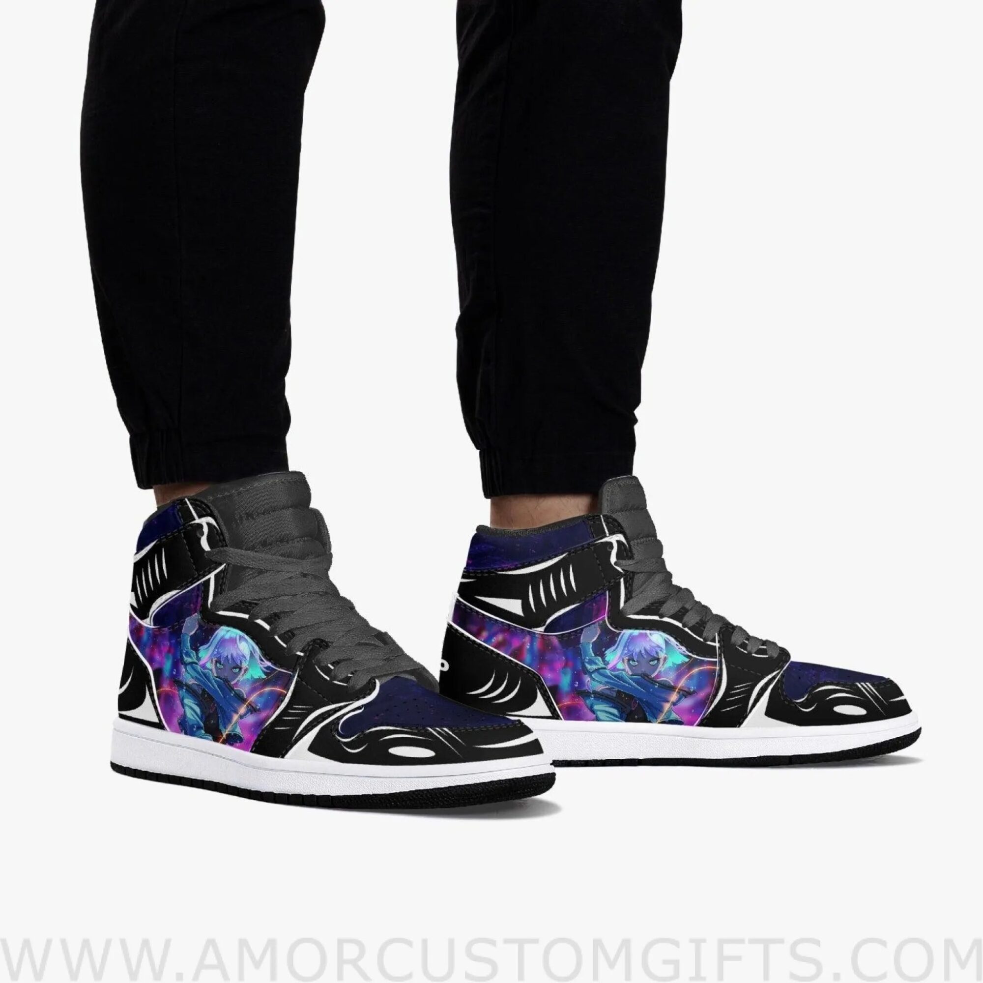 Custom Cyberpunk Edgerunners Lucy JD1 Anime Sneakers Mid 1 Basketball Shoes