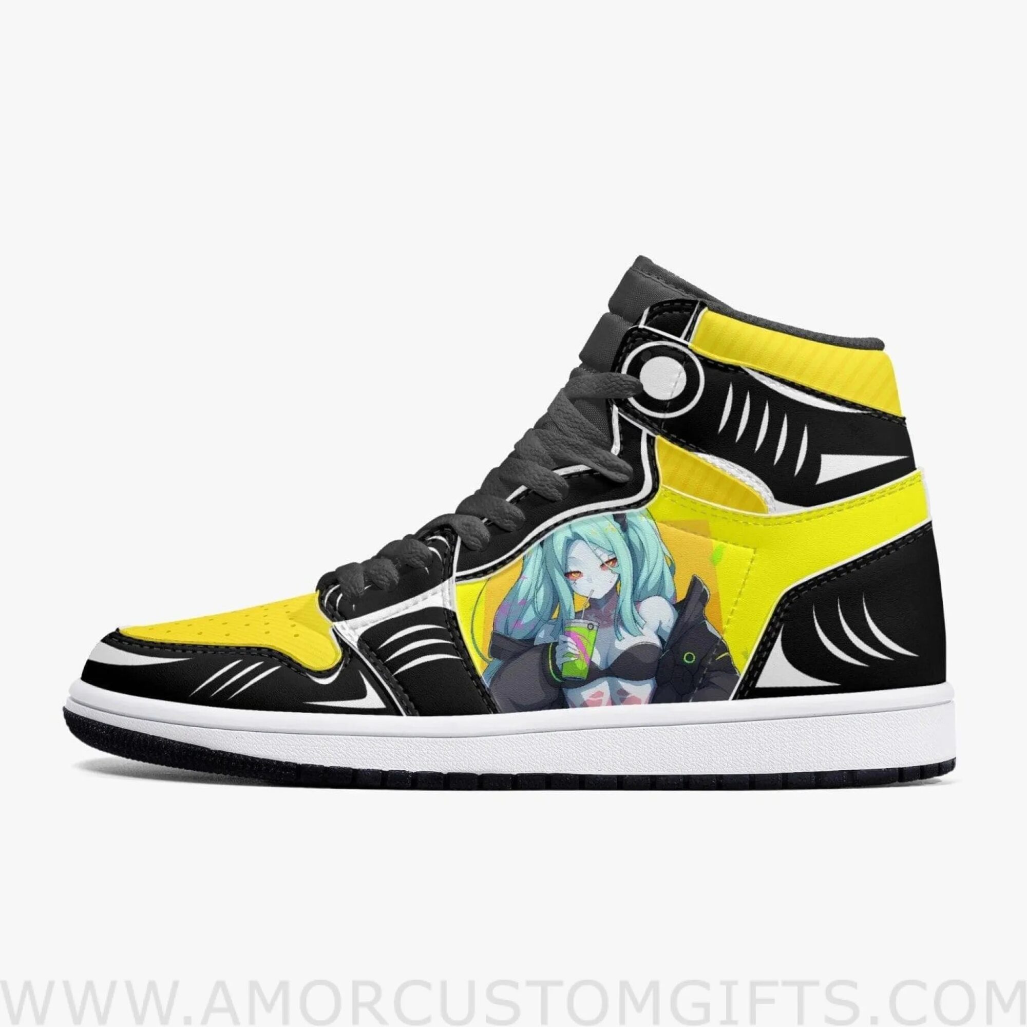 Custom Cyberpunk Edgerunners Rebecca JD1 Anime Sneakers Mid 1 Basketball Shoes