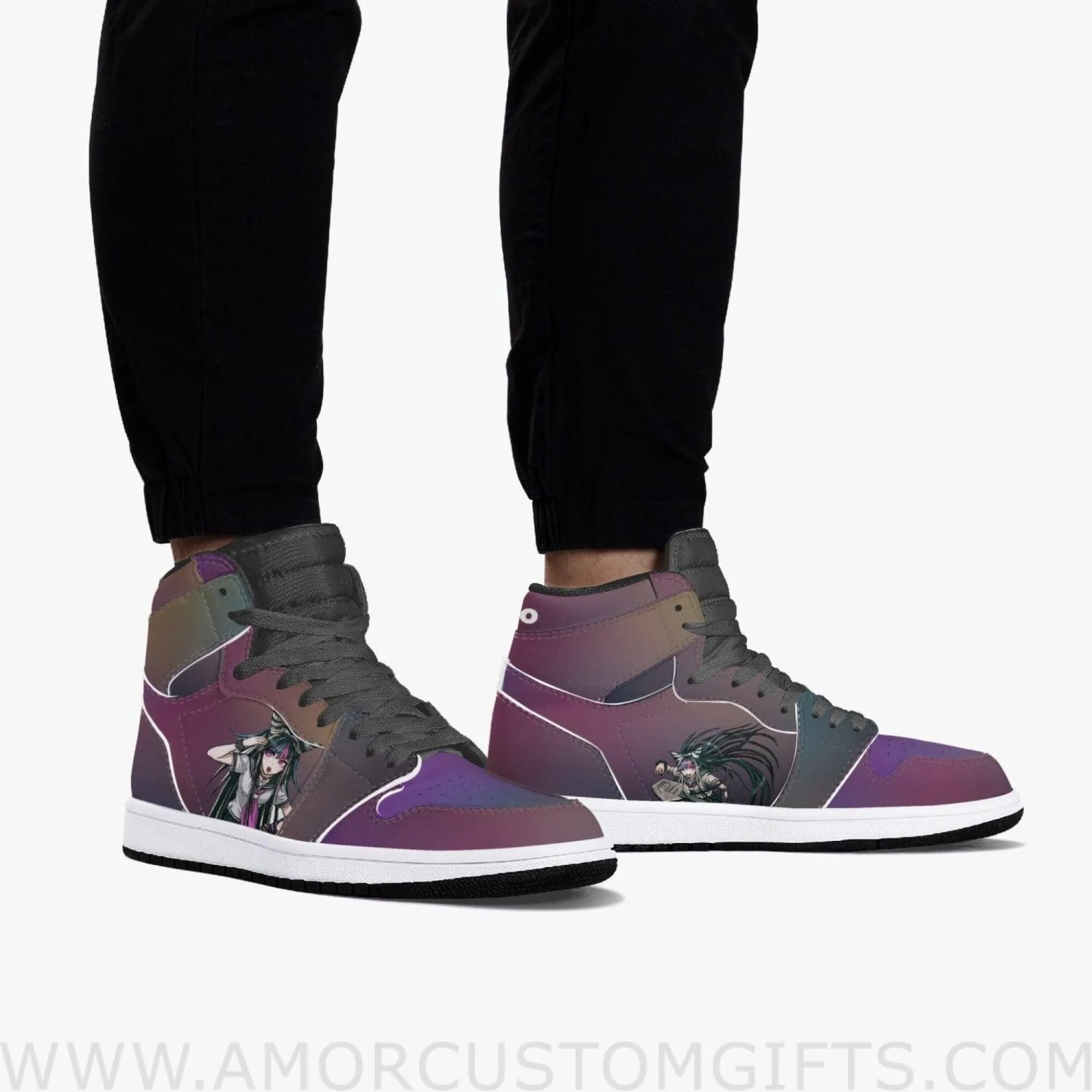 Custom Danganronpa Ibuki Mioda JD1 Anime Sneakers Mid 1 Basketball Shoes