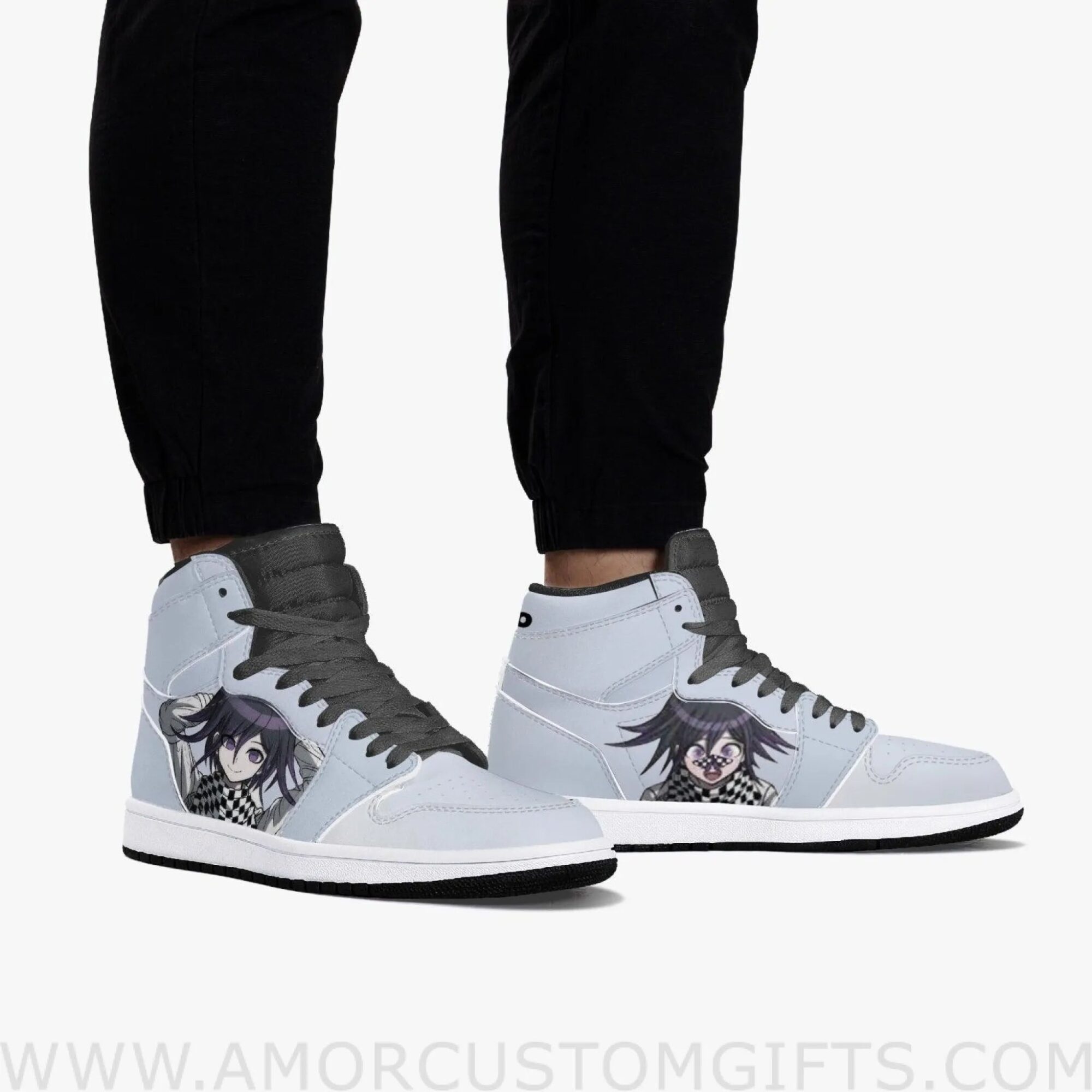 Custom Danganronpa Kokichi Oma JD1 Anime Sneakers Mid 1 Basketball Shoes