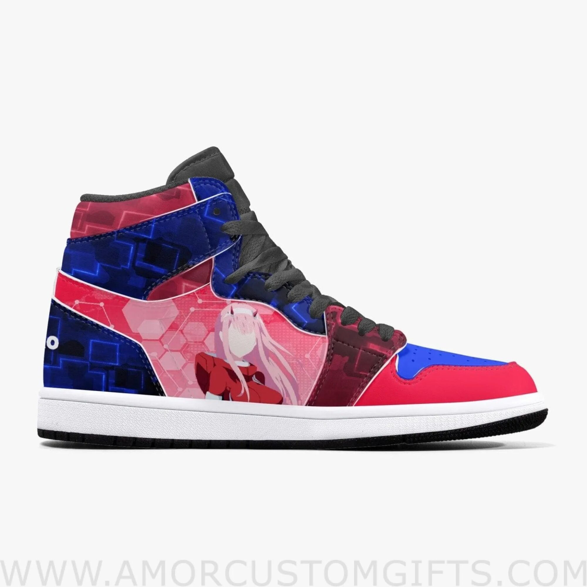 Custom Darling in The Franxx ZeroTwo JD1 Anime Sneakers Mid 1 Basketball Shoes