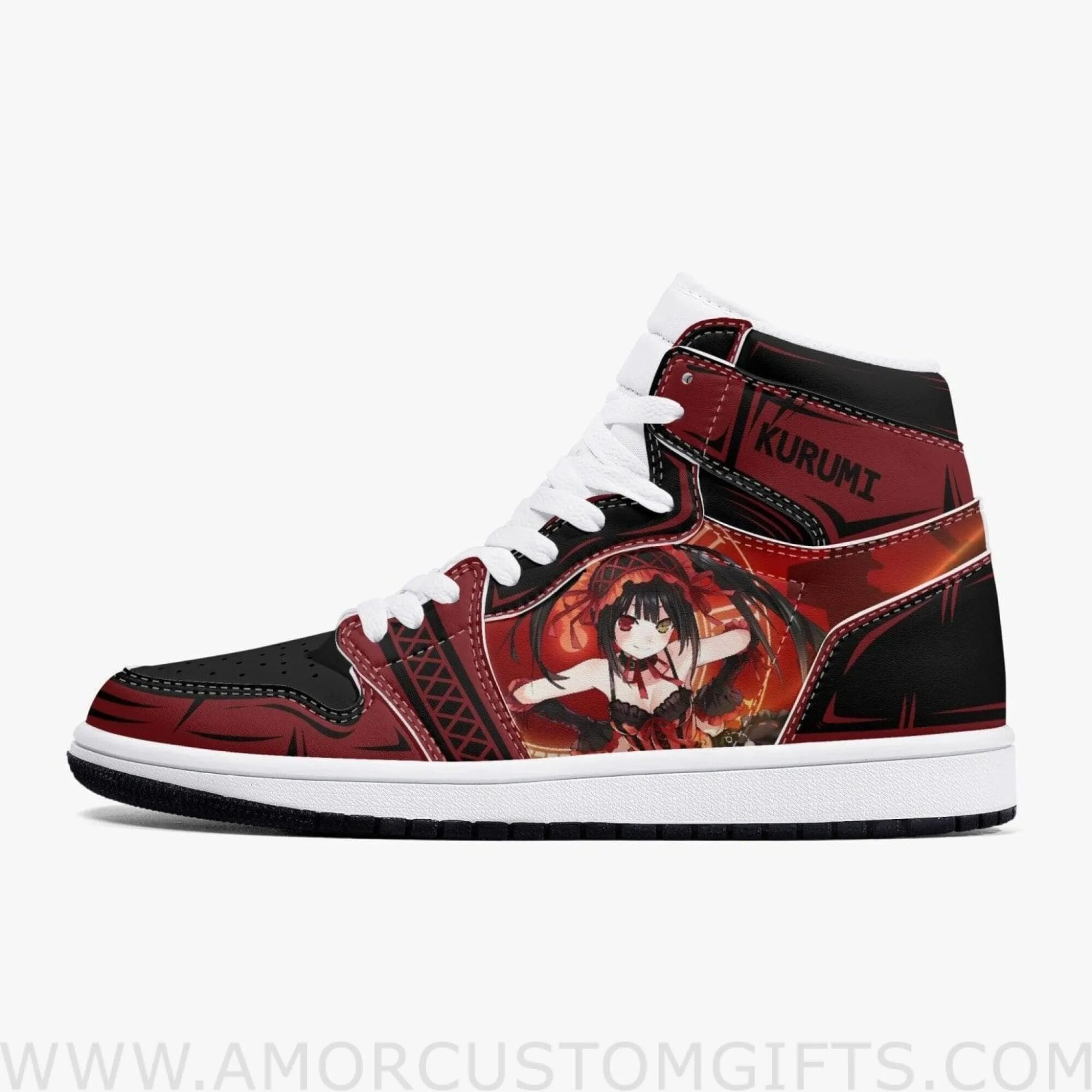 Custom Date A Live Kurumi Tokisaki JD1 Anime Sneakers Mid 1 Basketball Shoes