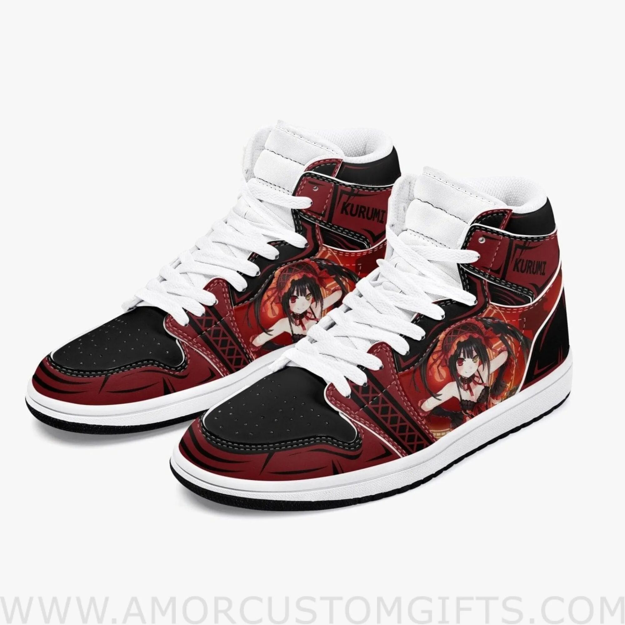 Custom Date A Live Kurumi Tokisaki JD1 Anime Sneakers Mid 1 Basketball Shoes