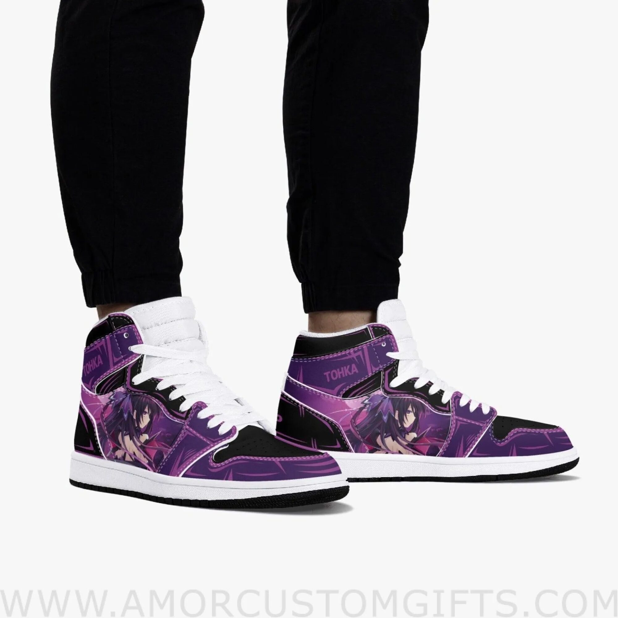 Custom Date A Live Tohka Yatogami JD1 Anime Sneakers Mid 1 Basketball Shoes