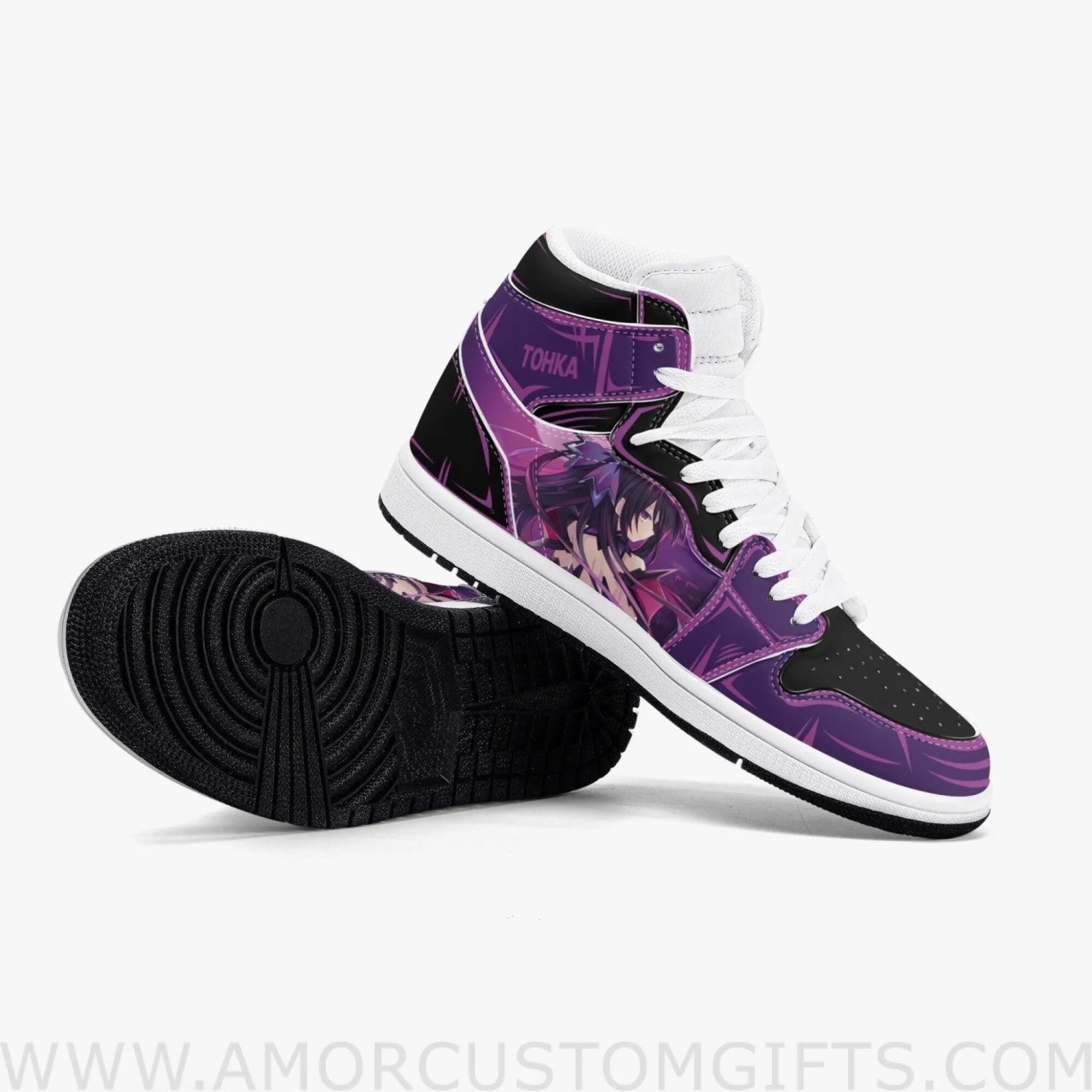 Custom Date A Live Tohka Yatogami JD1 Anime Sneakers Mid 1 Basketball Shoes