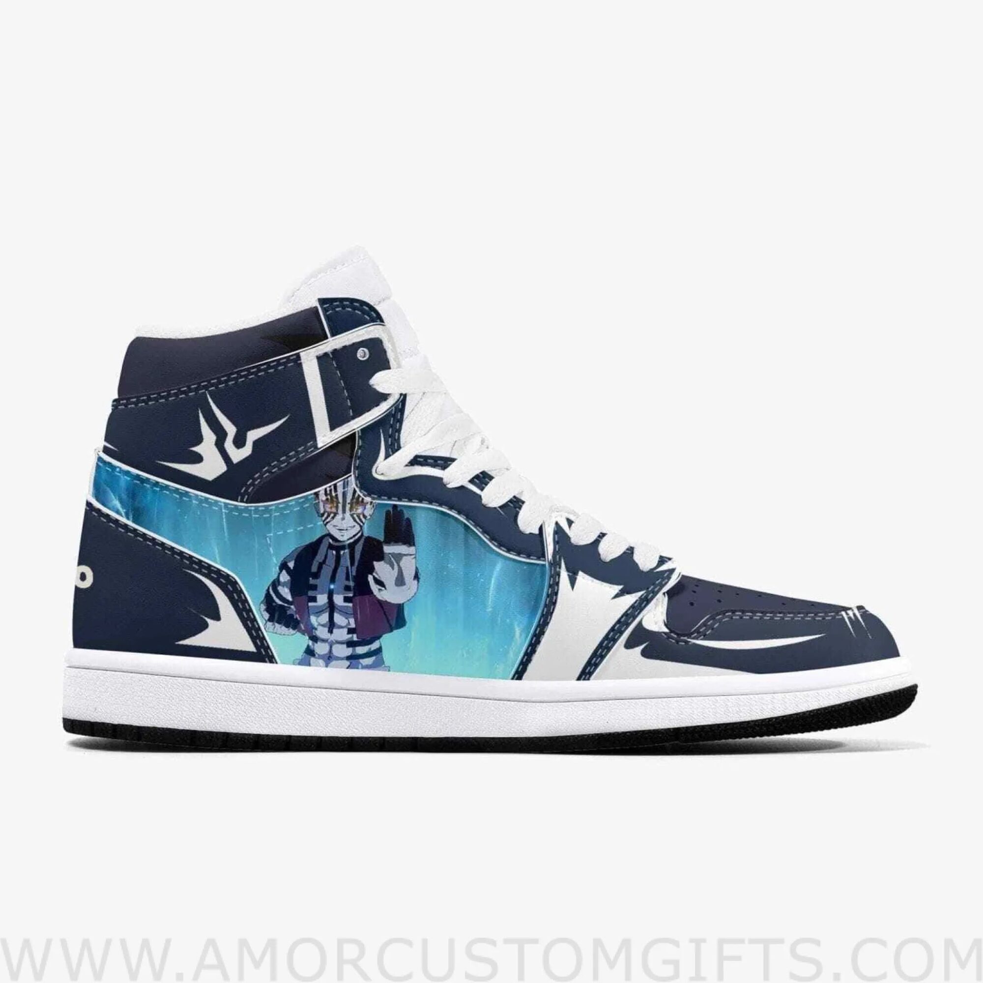 Custom Demon Slayer Akaza JD1 Anime Sneakers Mid 1 Basketball Shoes