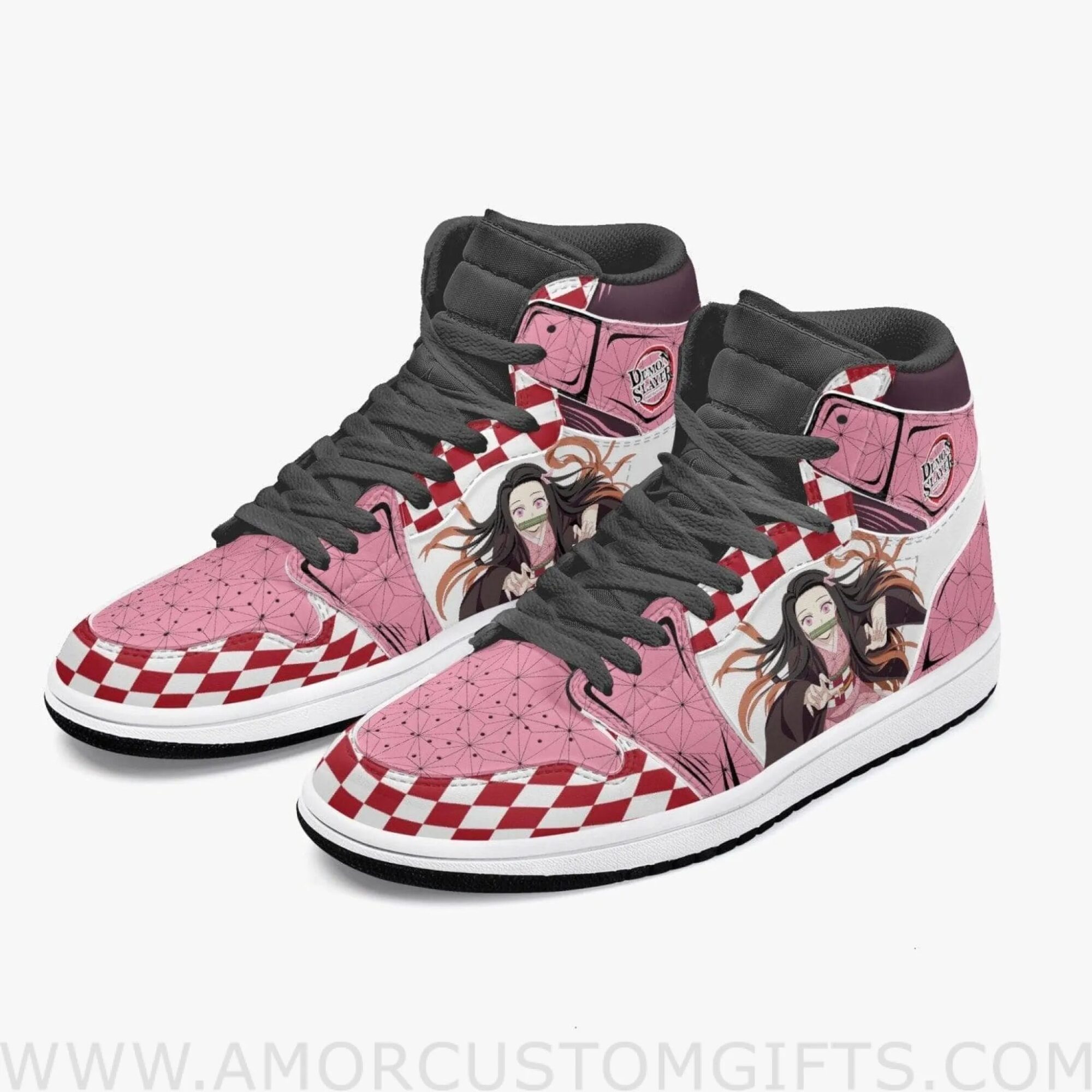 Custom Demon Slayer Nezuko JD1 Anime Sneakers Mid 1 Basketball Shoes