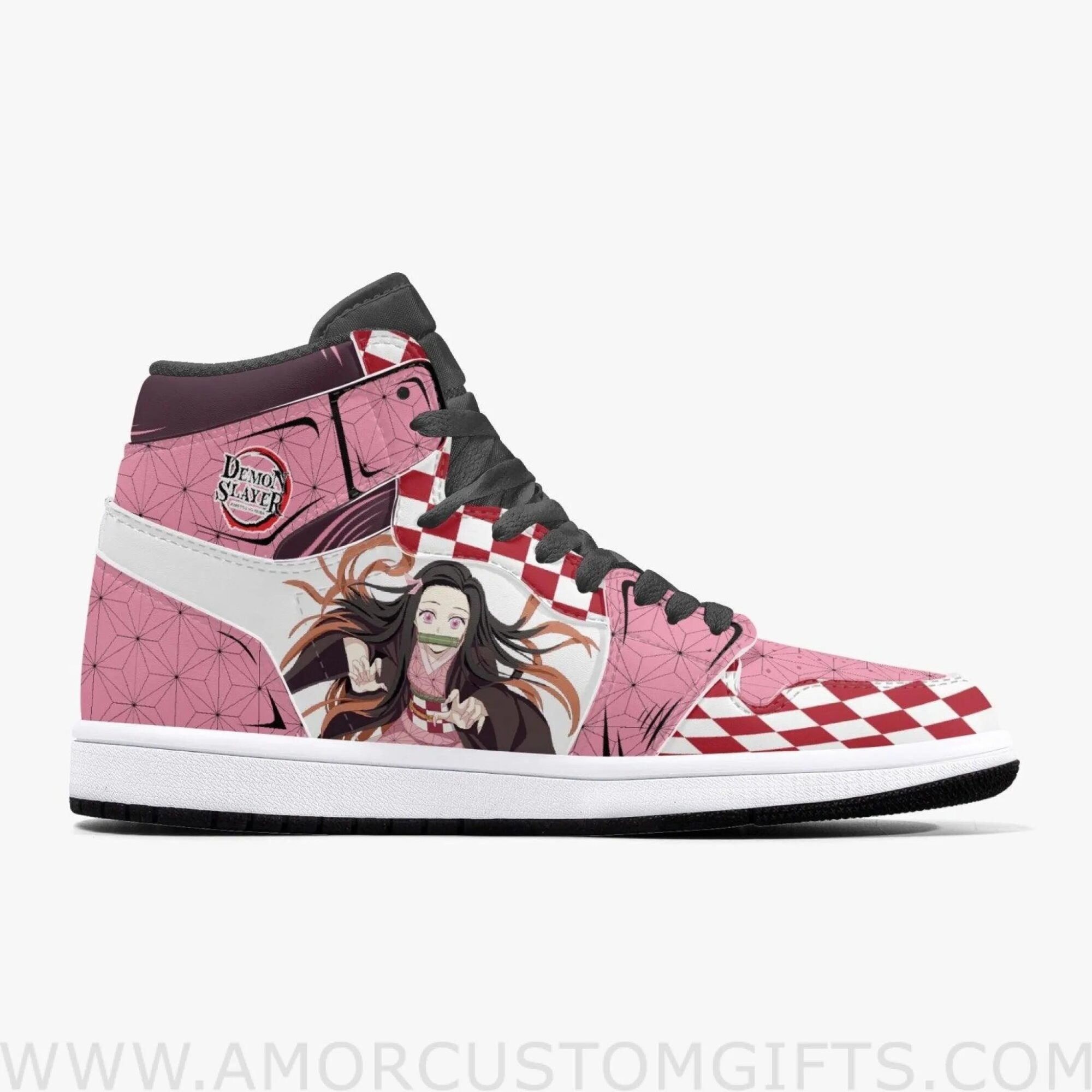 Custom Demon Slayer Nezuko JD1 Anime Sneakers Mid 1 Basketball Shoes