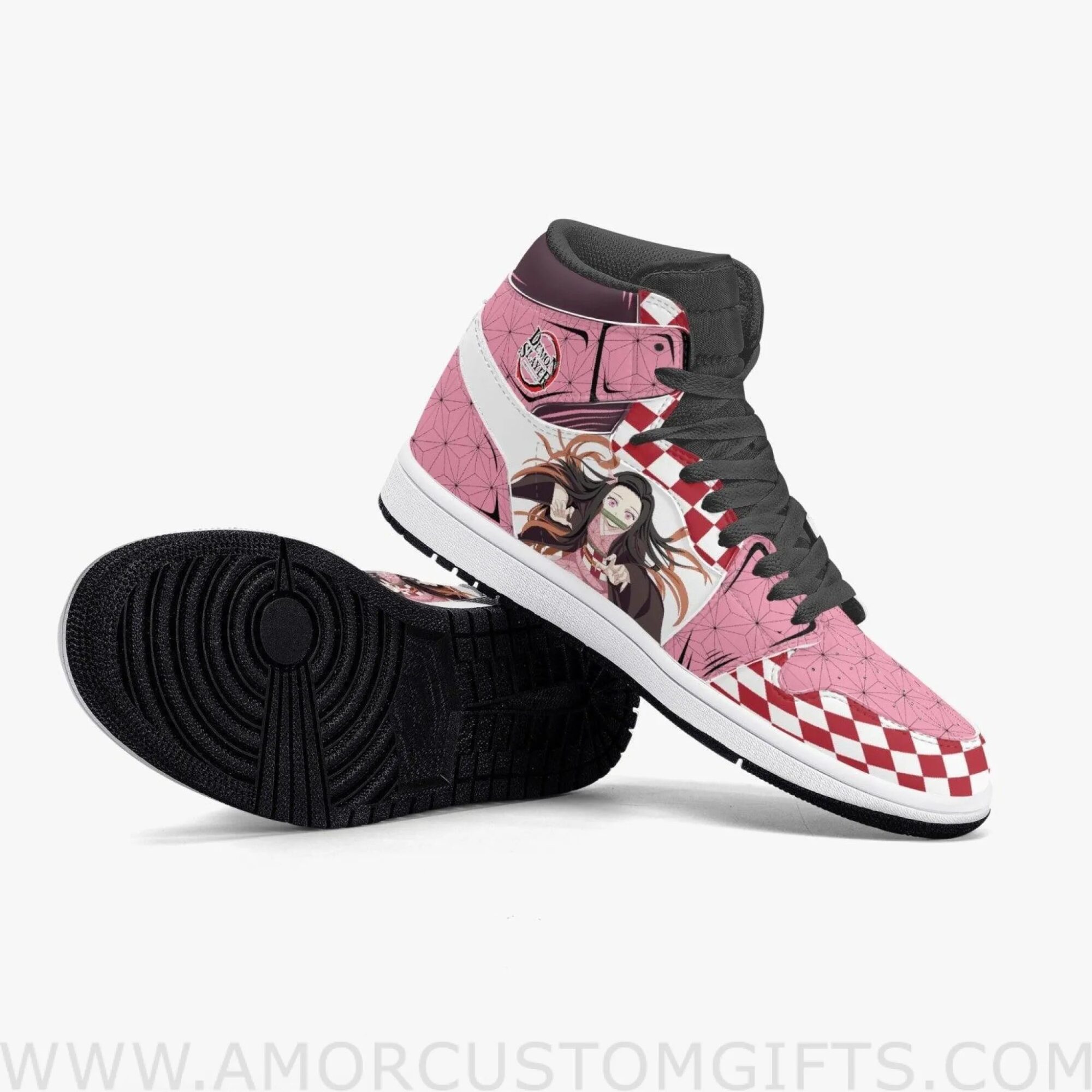 Custom Demon Slayer Nezuko JD1 Anime Sneakers Mid 1 Basketball Shoes