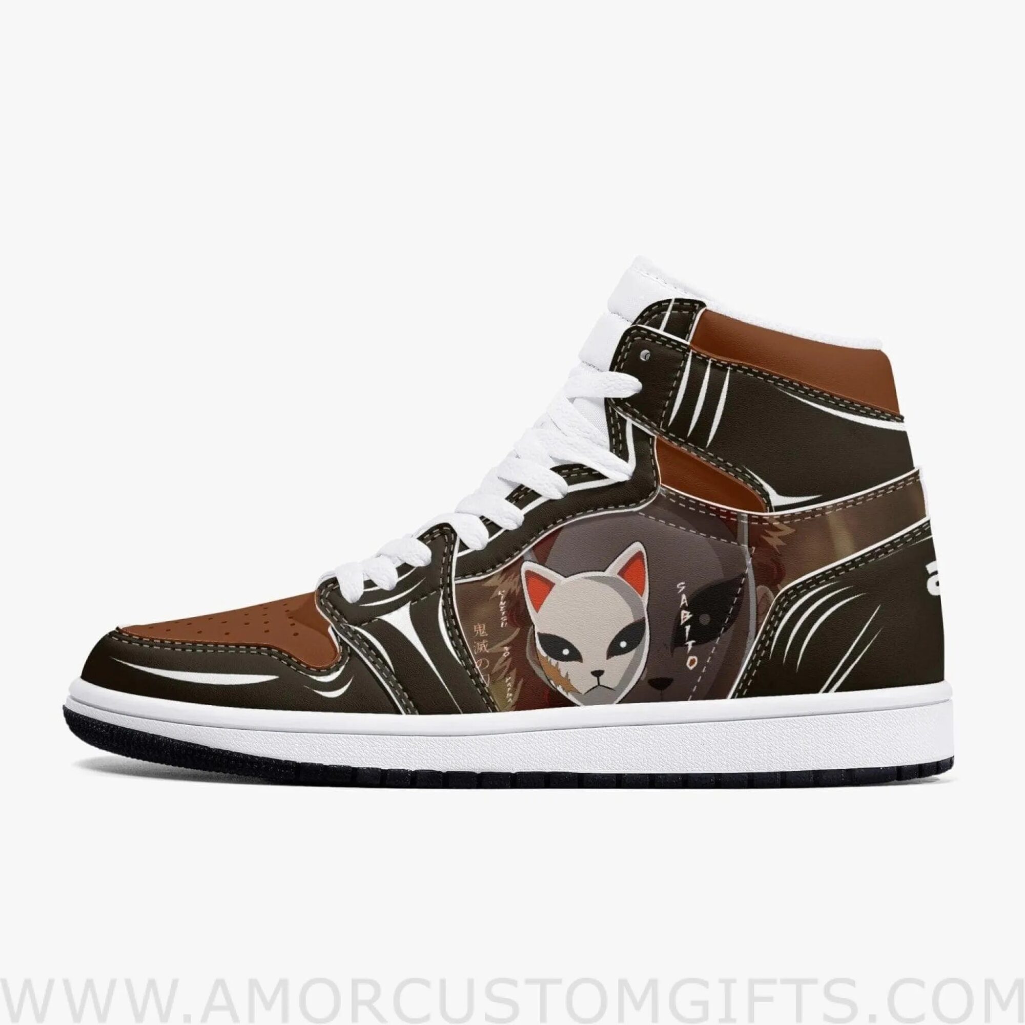 Custom Demon Slayer SABITO JD1 Anime Sneakers Mid 1 Basketball Shoes