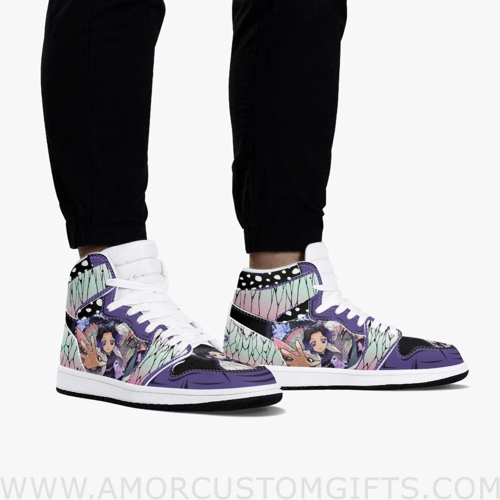 Custom Demon Slayer Shinobu Kocho JD1 Anime Shoes Mid Top Sneakers