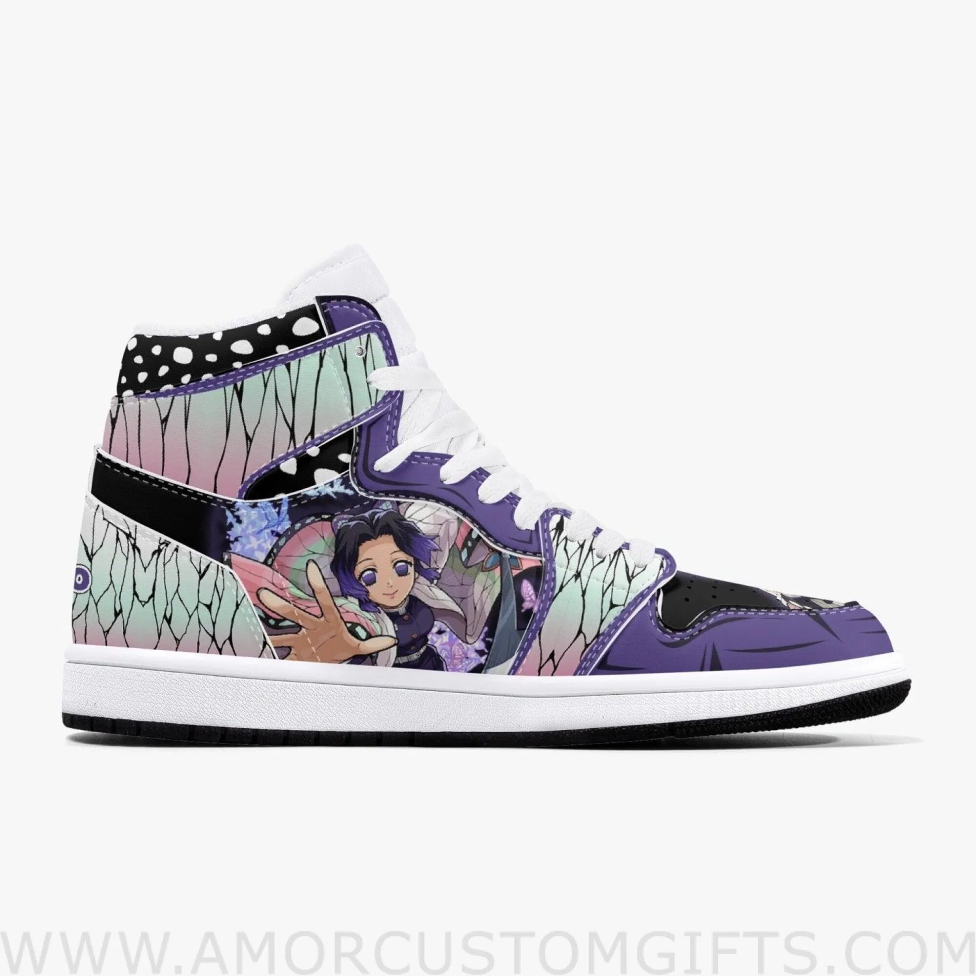 Custom Demon Slayer Shinobu Kocho JD1 Anime Shoes Mid Top Sneakers