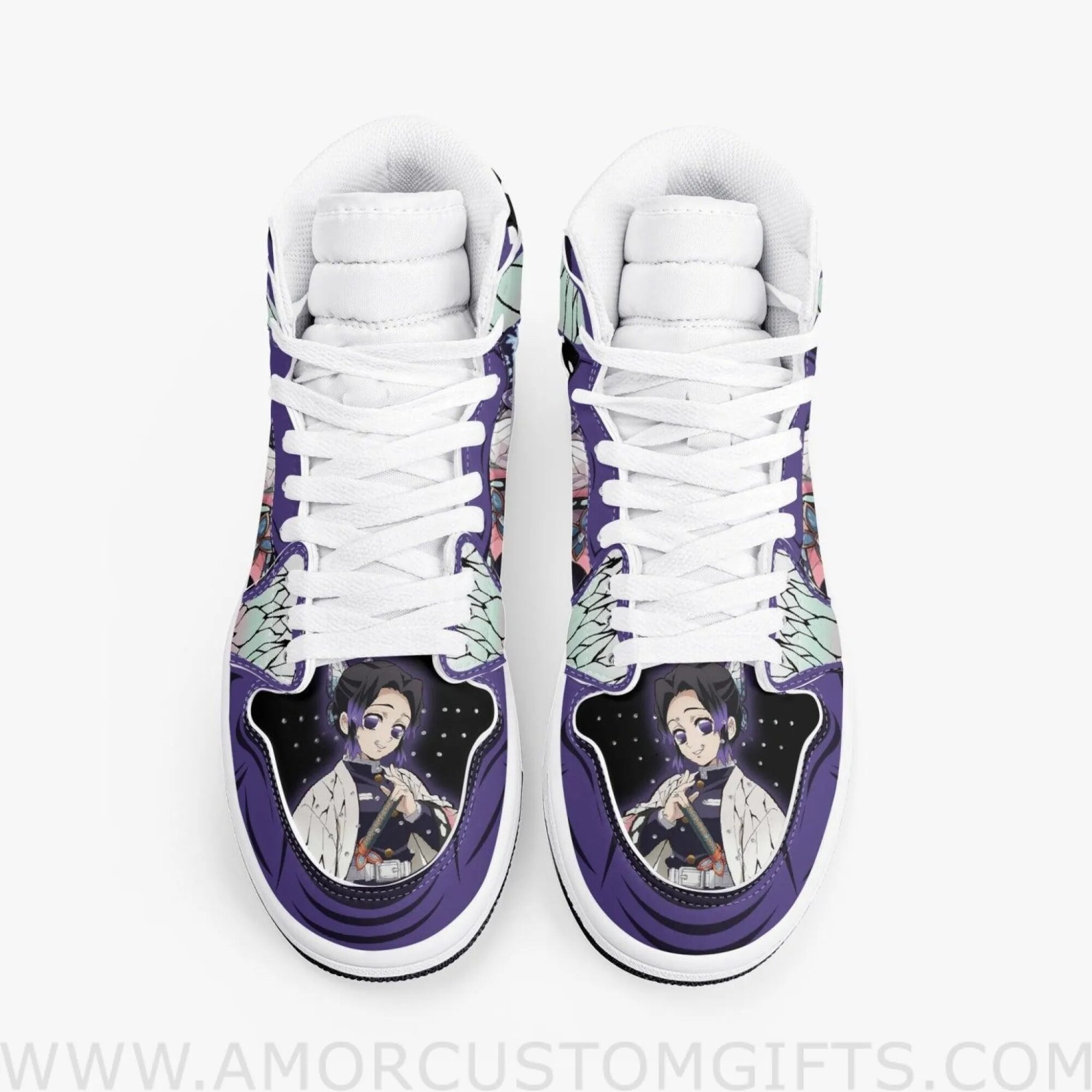 Custom Demon Slayer Shinobu Kocho JD1 Anime Shoes Mid Top Sneakers