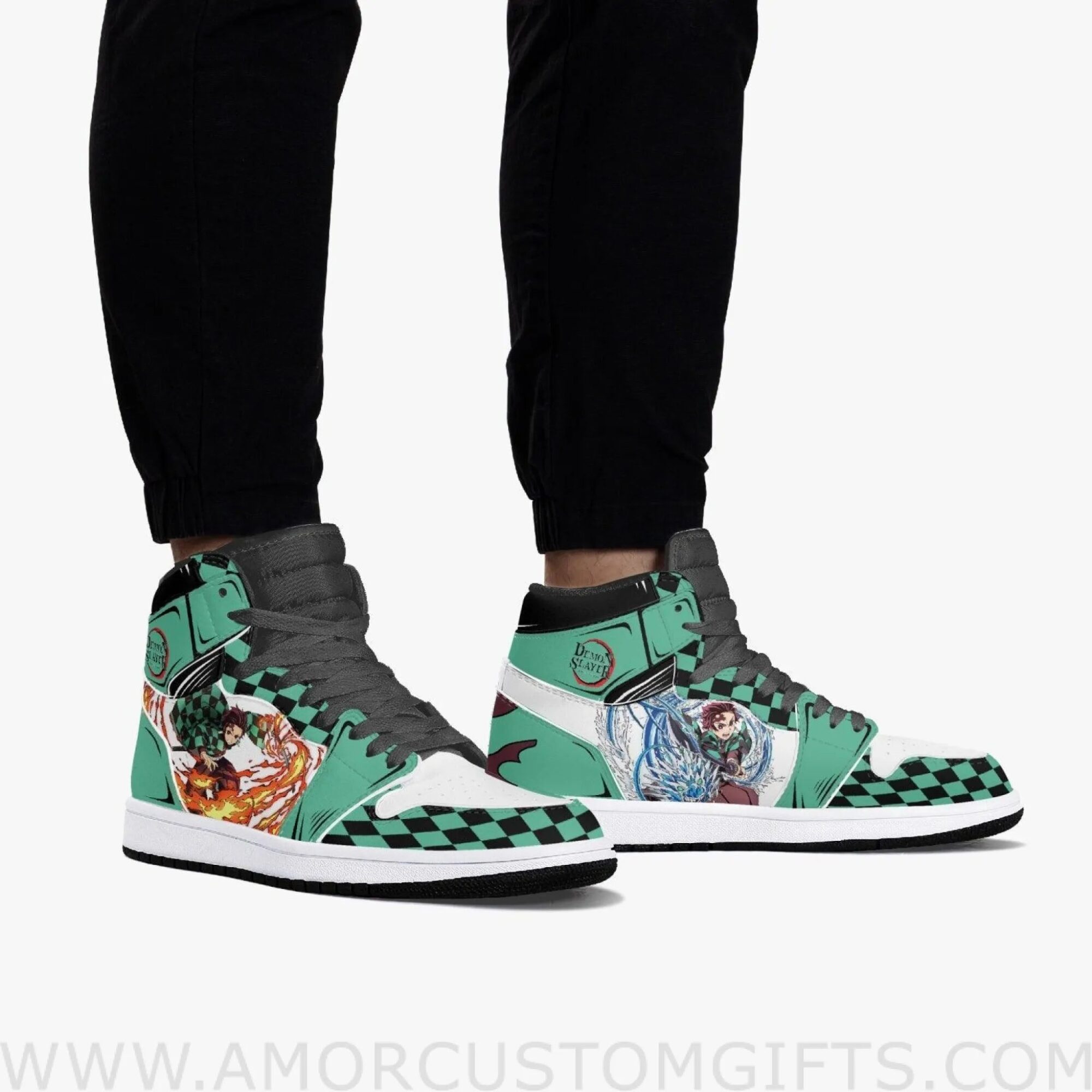 Custom Demon Slayer Tanjiro JD1 Anime Shoes Mid Top Sneakers