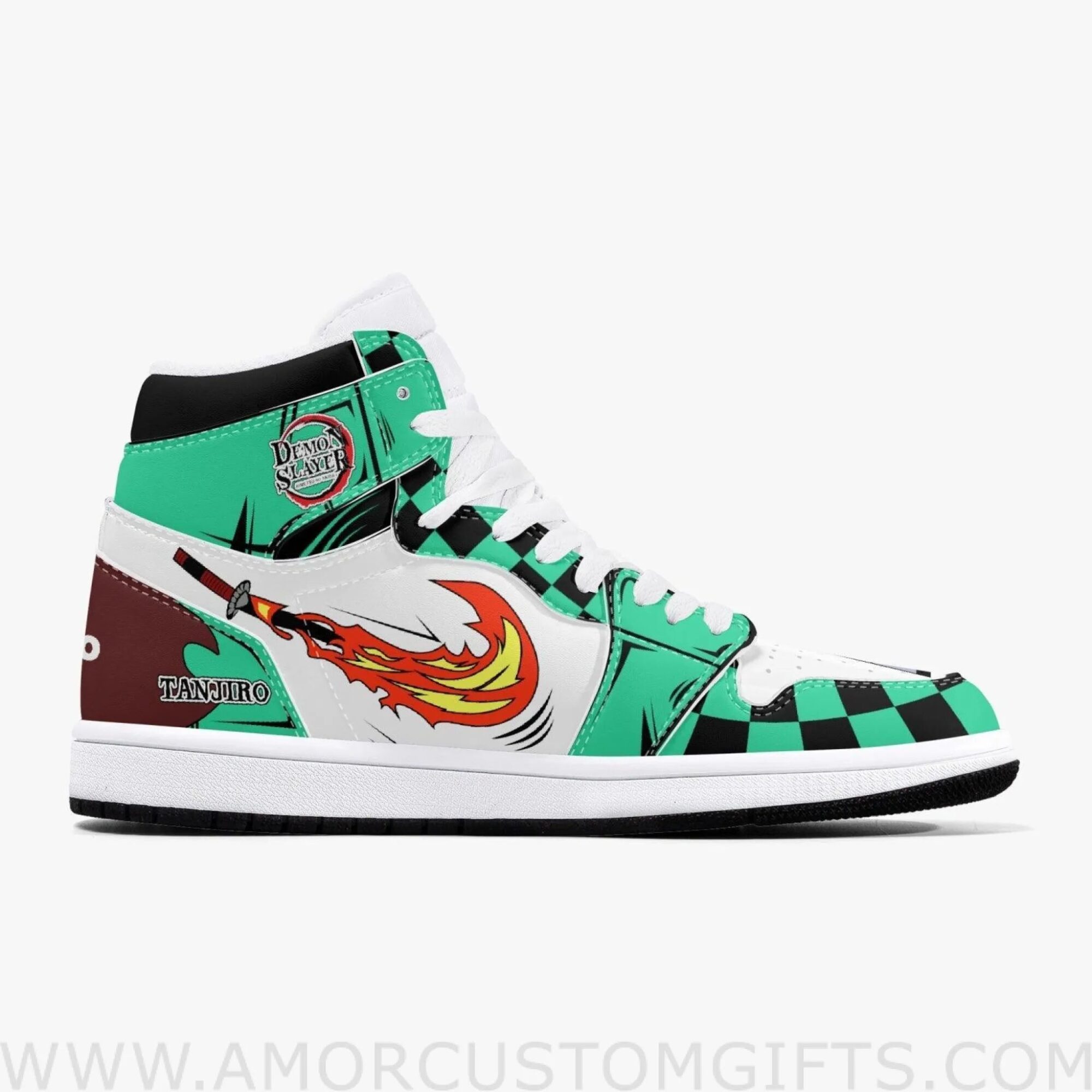 Custom Demon Slayer Water & Sun Breathing JD1 Anime Shoes Mid Top Sneakers