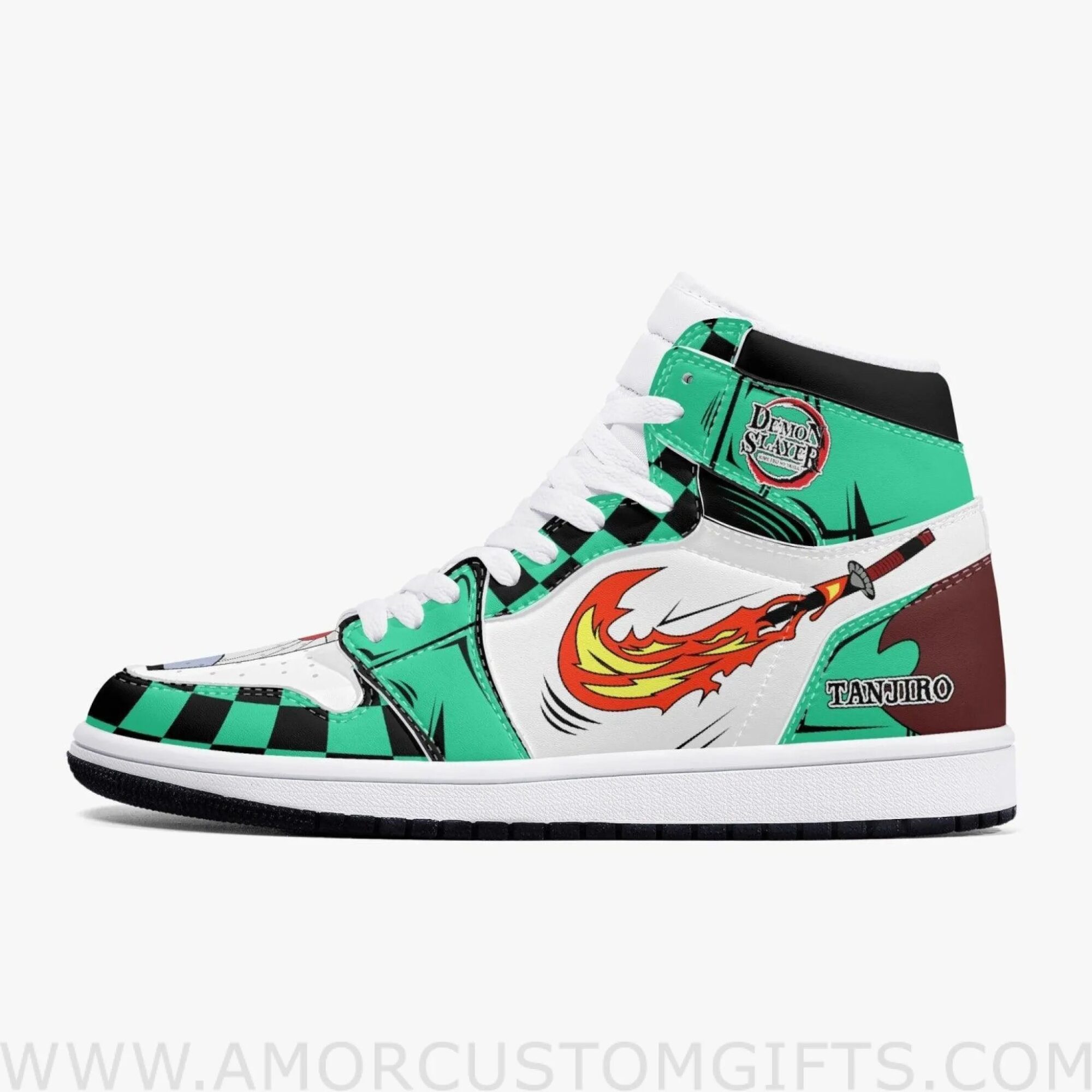 Custom Demon Slayer Water & Sun Breathing JD1 Anime Shoes Mid Top Sneakers