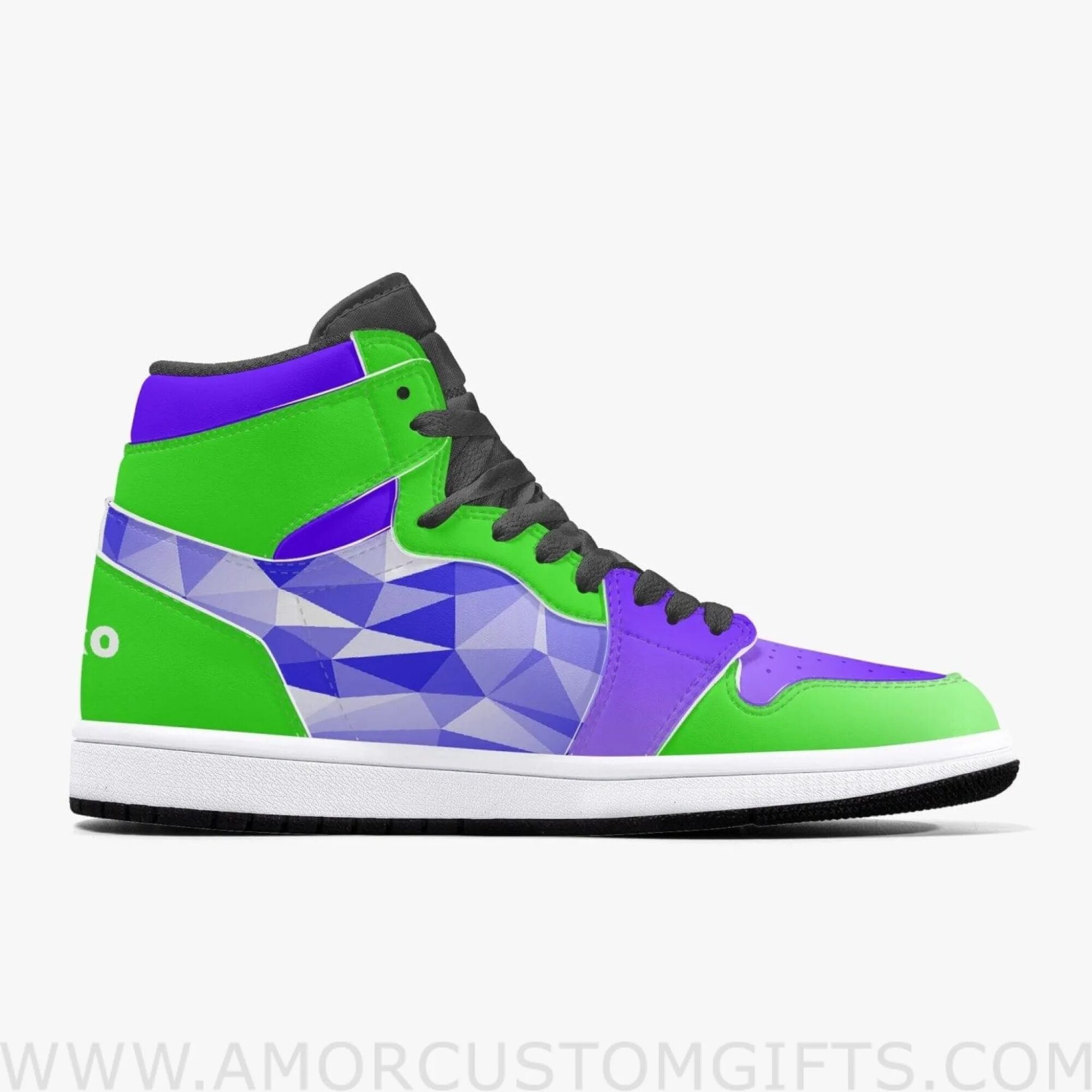 Custom Dororo Hyakkimaru Green/Purple JD1 Anime Sneakers Mid 1 Basketball Shoes