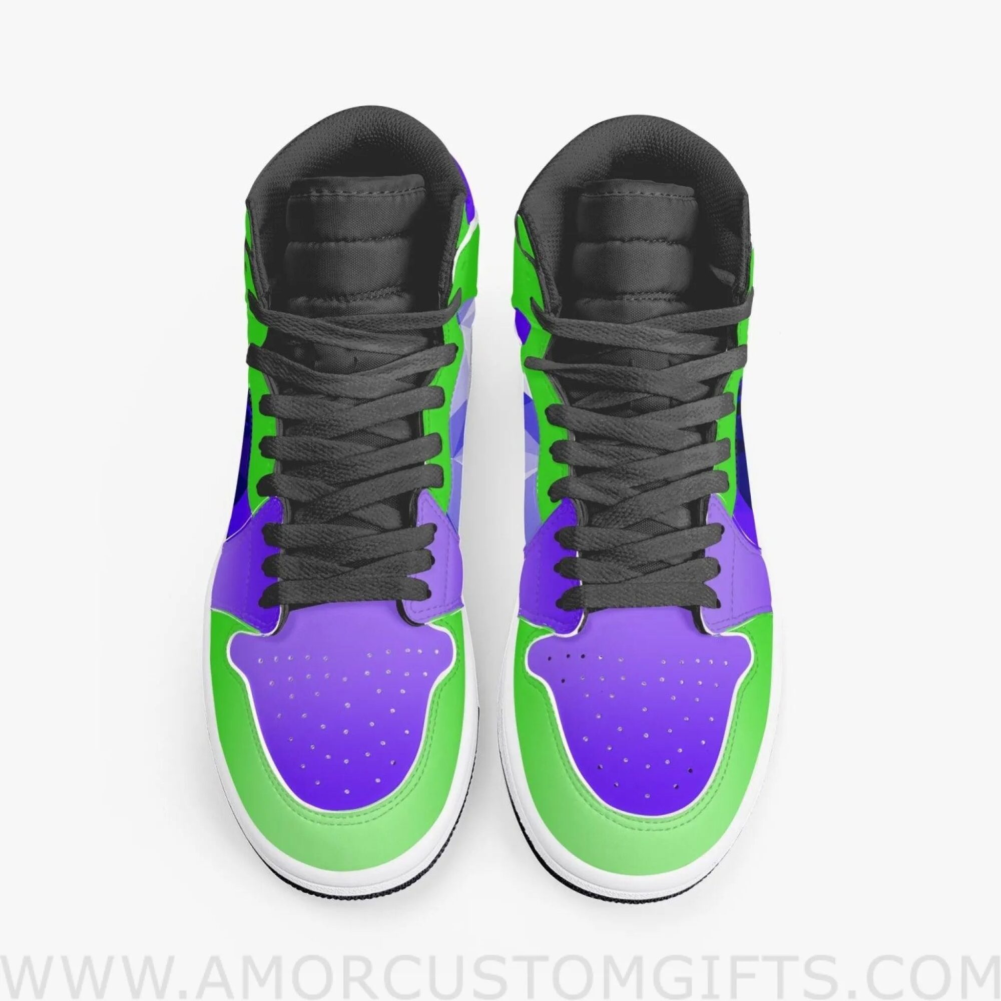 Custom Dororo Hyakkimaru Green/Purple JD1 Anime Sneakers Mid 1 Basketball Shoes