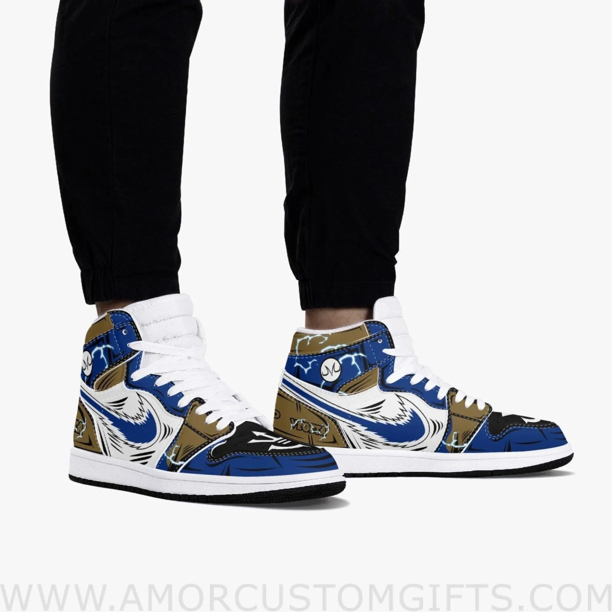 Custom Dragon Ball Super Vegeta JD1 Anime Shoes Mid Top Sneakers