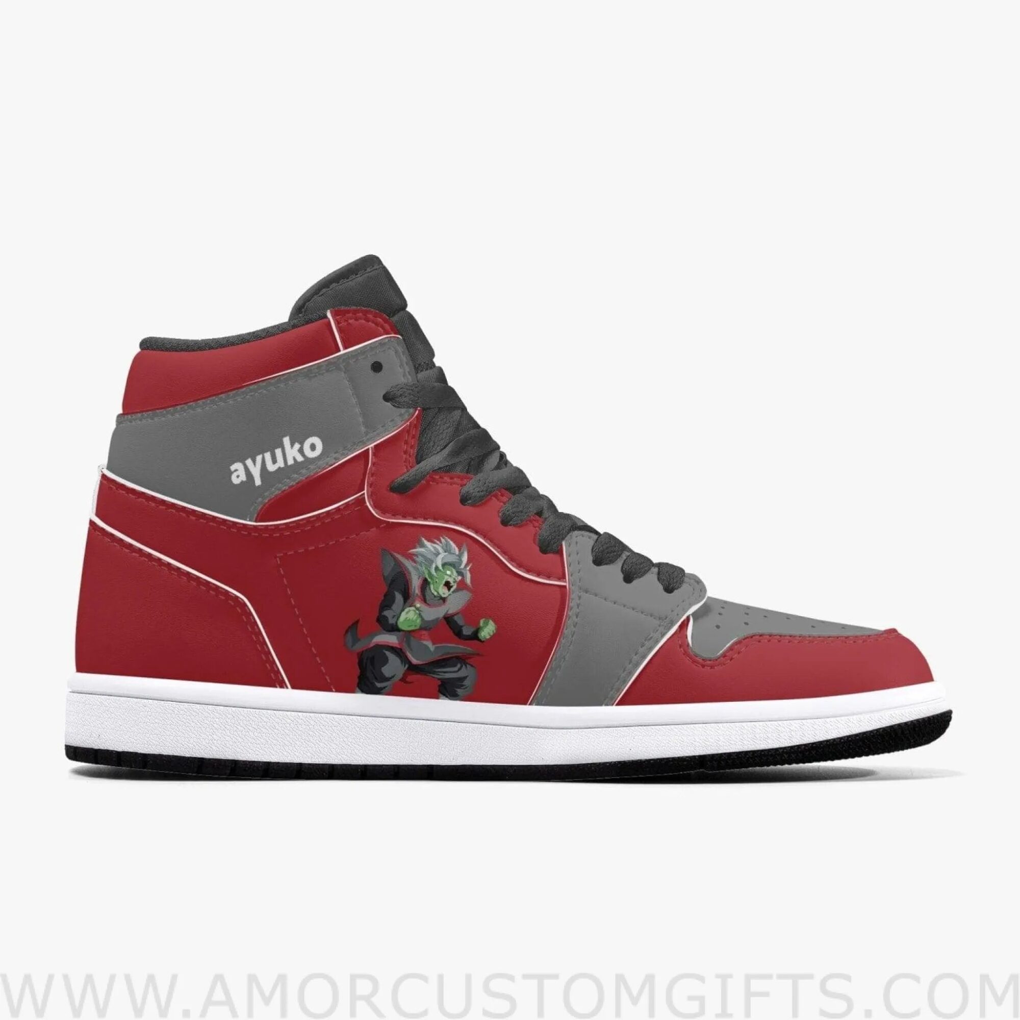 Custom Dragon Ball Z Zamasu Red/Grey JD1 Anime Sneakers Mid 1 Basketball Shoes