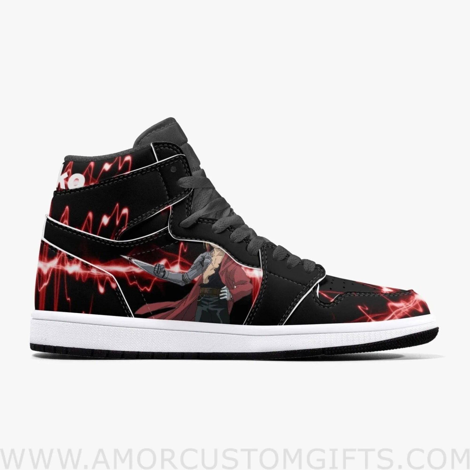 Custom Fullmetal Alchemist Edward Elric JD1 Anime Sneakers Mid 1 Basketball Shoes