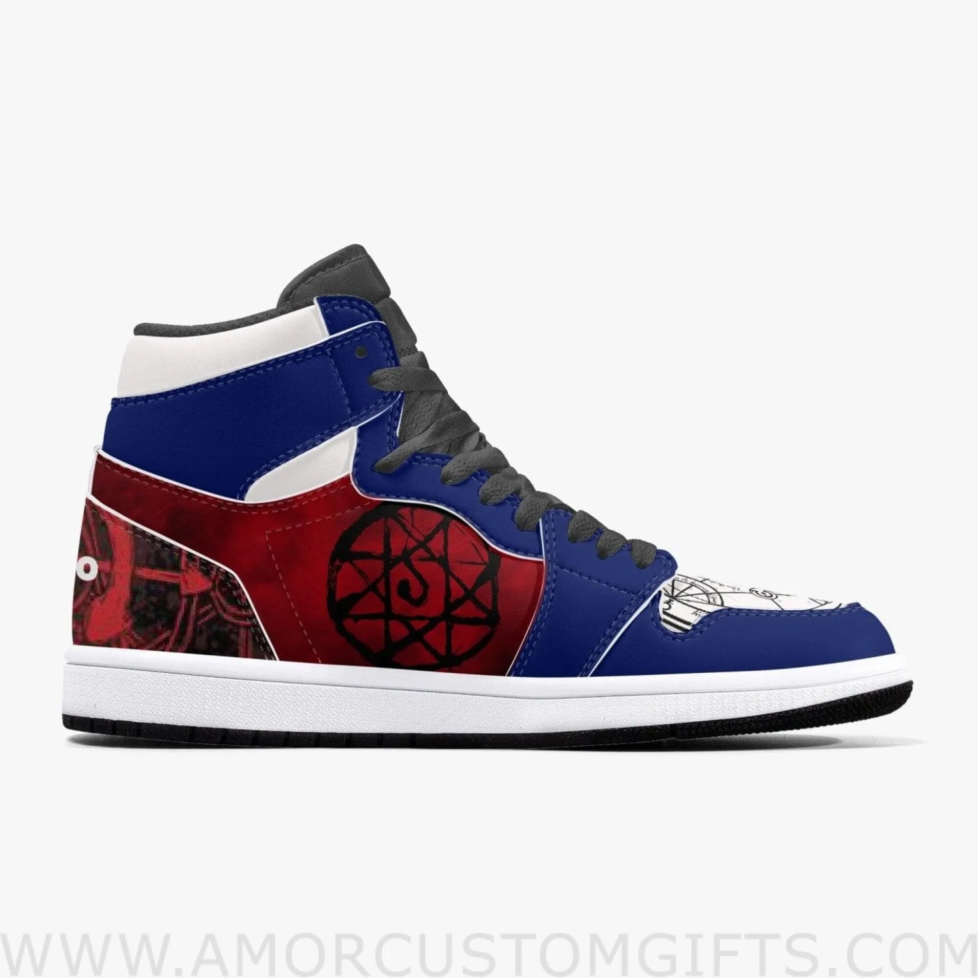 Custom Fullmetal Alchemist Lust JD1 Anime Sneakers Mid 1 Basketball Shoes