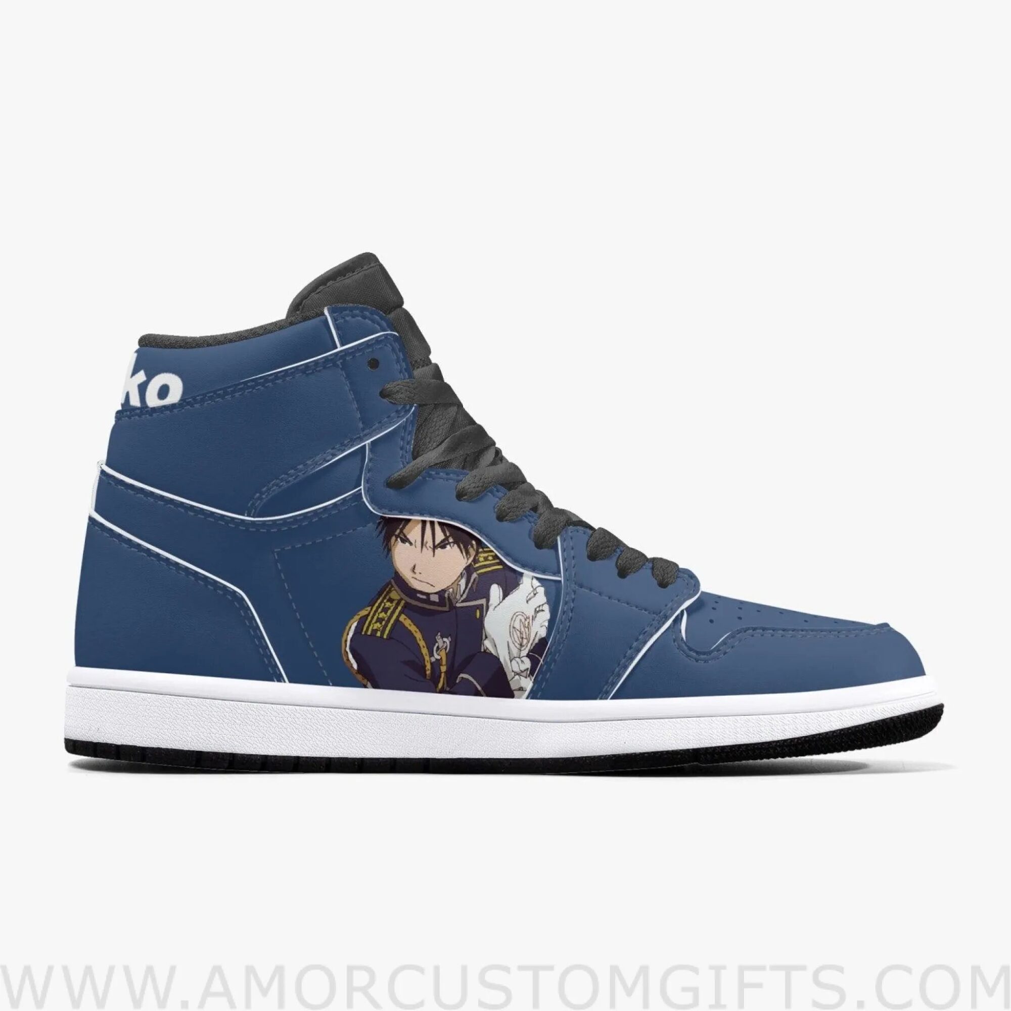 Custom Fullmetal Alchemist Roy Mustang JD1 Anime Sneakers Mid 1 Basketball Shoes