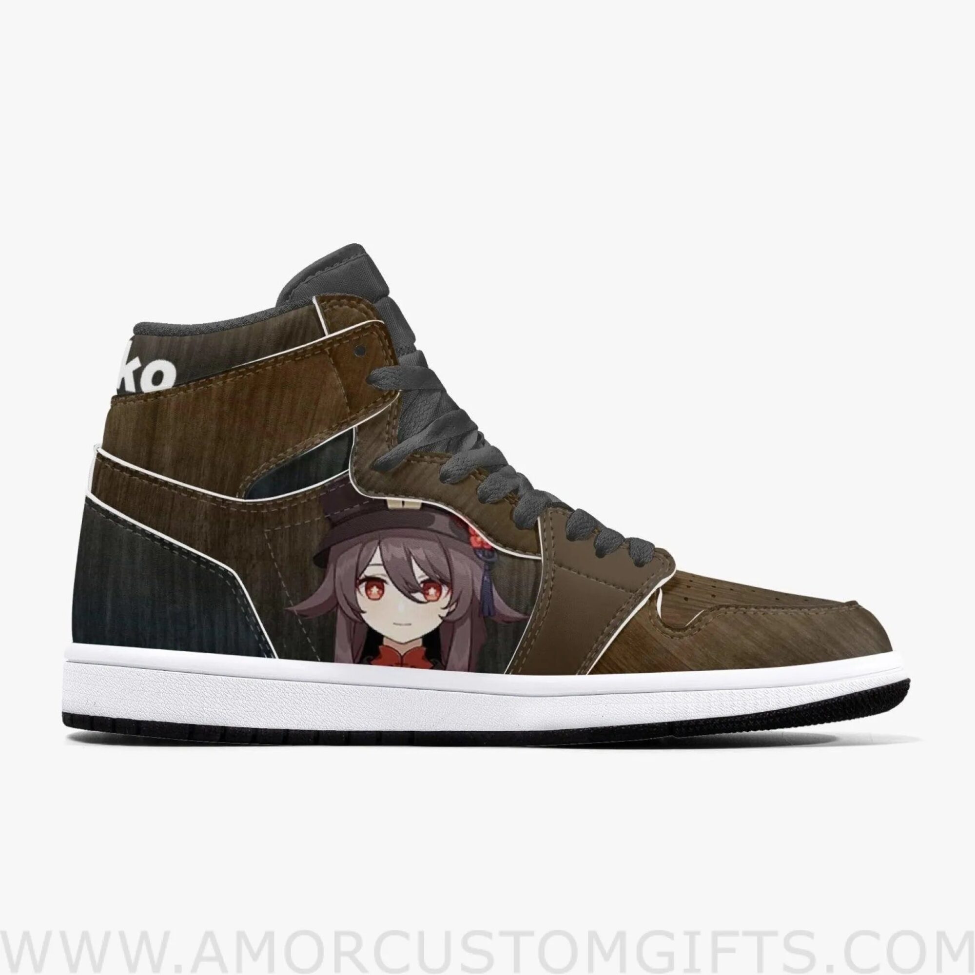 Custom Genshin Impact Hu Tao JD1 Anime Sneakers Mid 1 Basketball Shoes