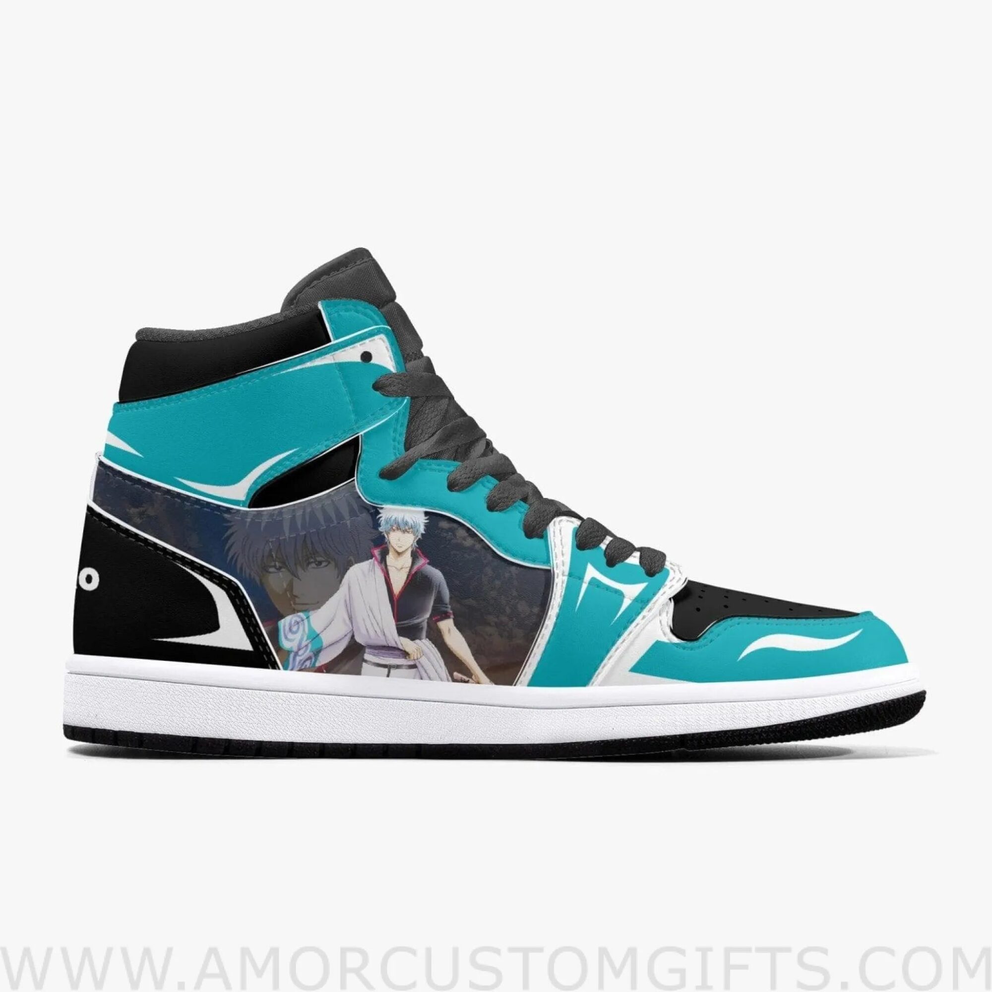 Custom Gintama Sakata Gintoki JD1 Anime Sneakers Mid 1 Basketball Shoes