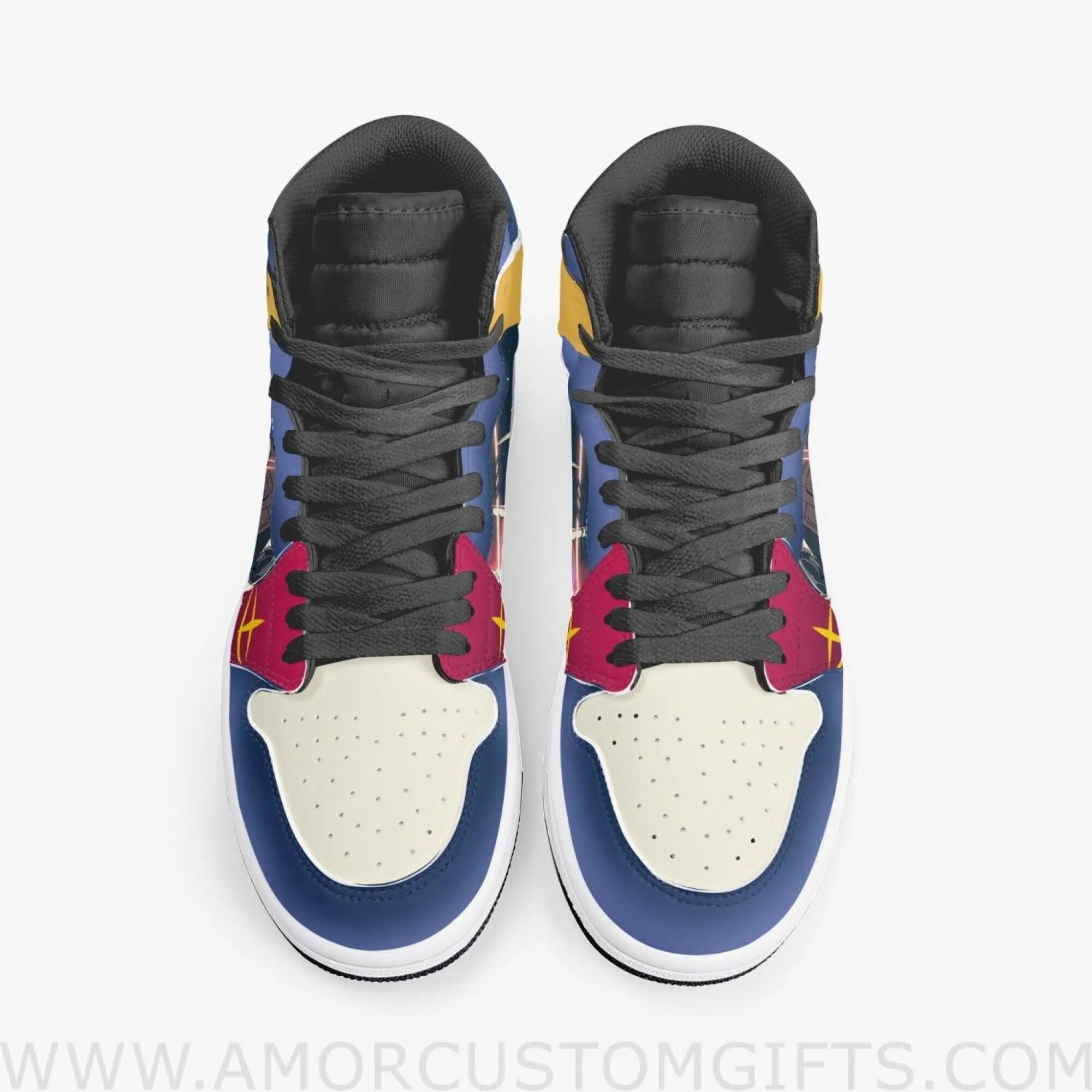 Custom Gundam Amuro JD1 Anime Sneakers Mid 1 Basketball Shoes