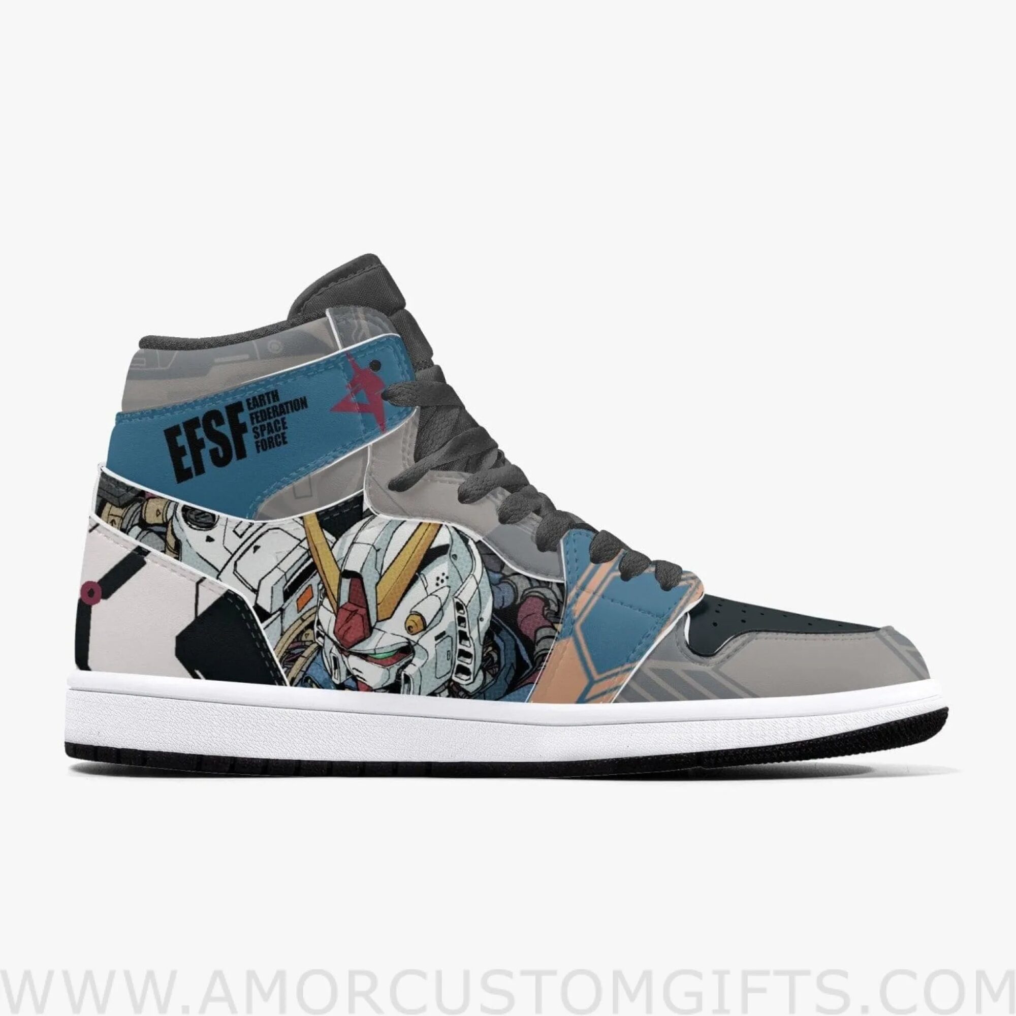 Custom Gundam JD1 Anime Sneakers Mid 1 Basketball Shoes