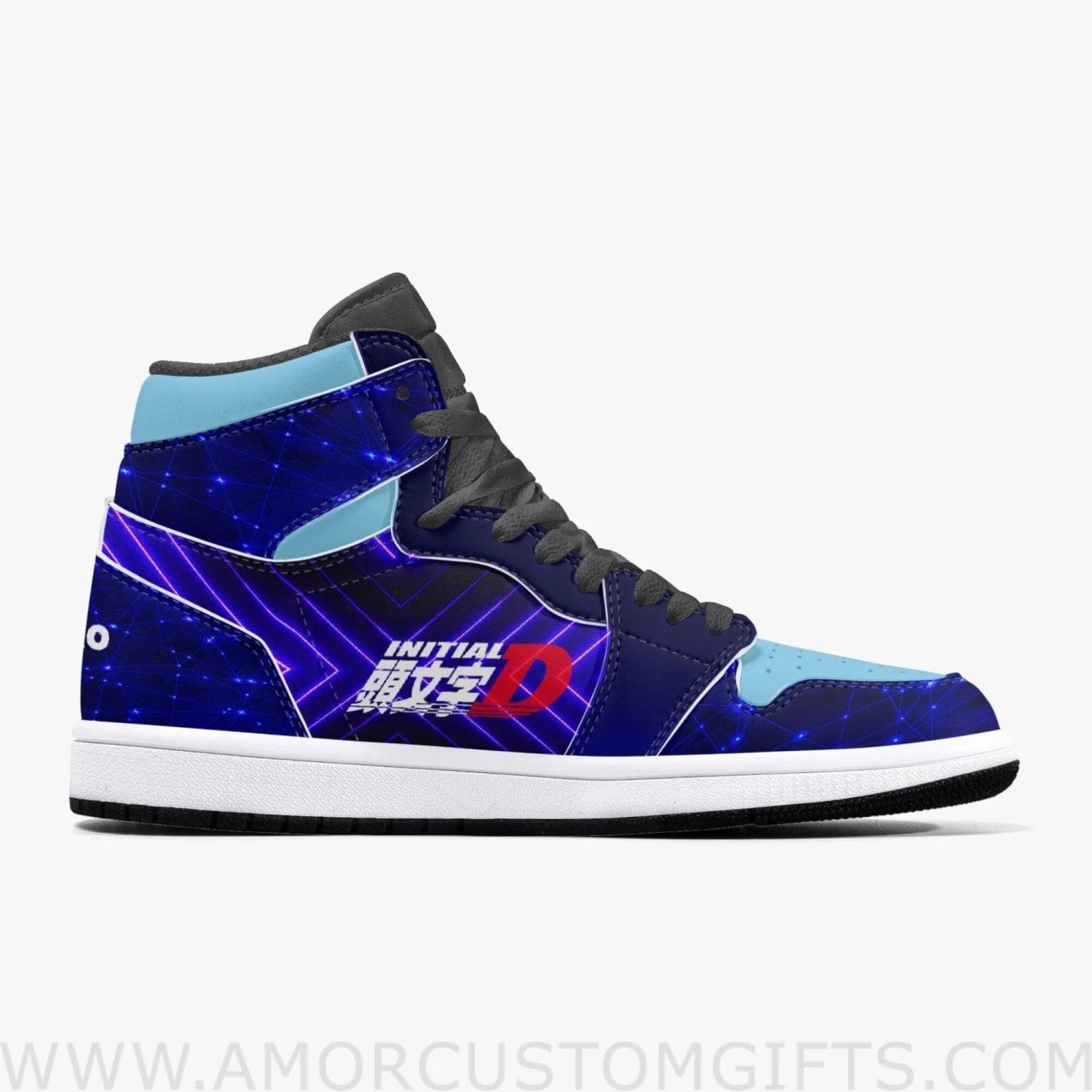 Custom Initial D Takumi Fujiwara JD1 Anime Sneakers Mid 1 Basketball Shoes