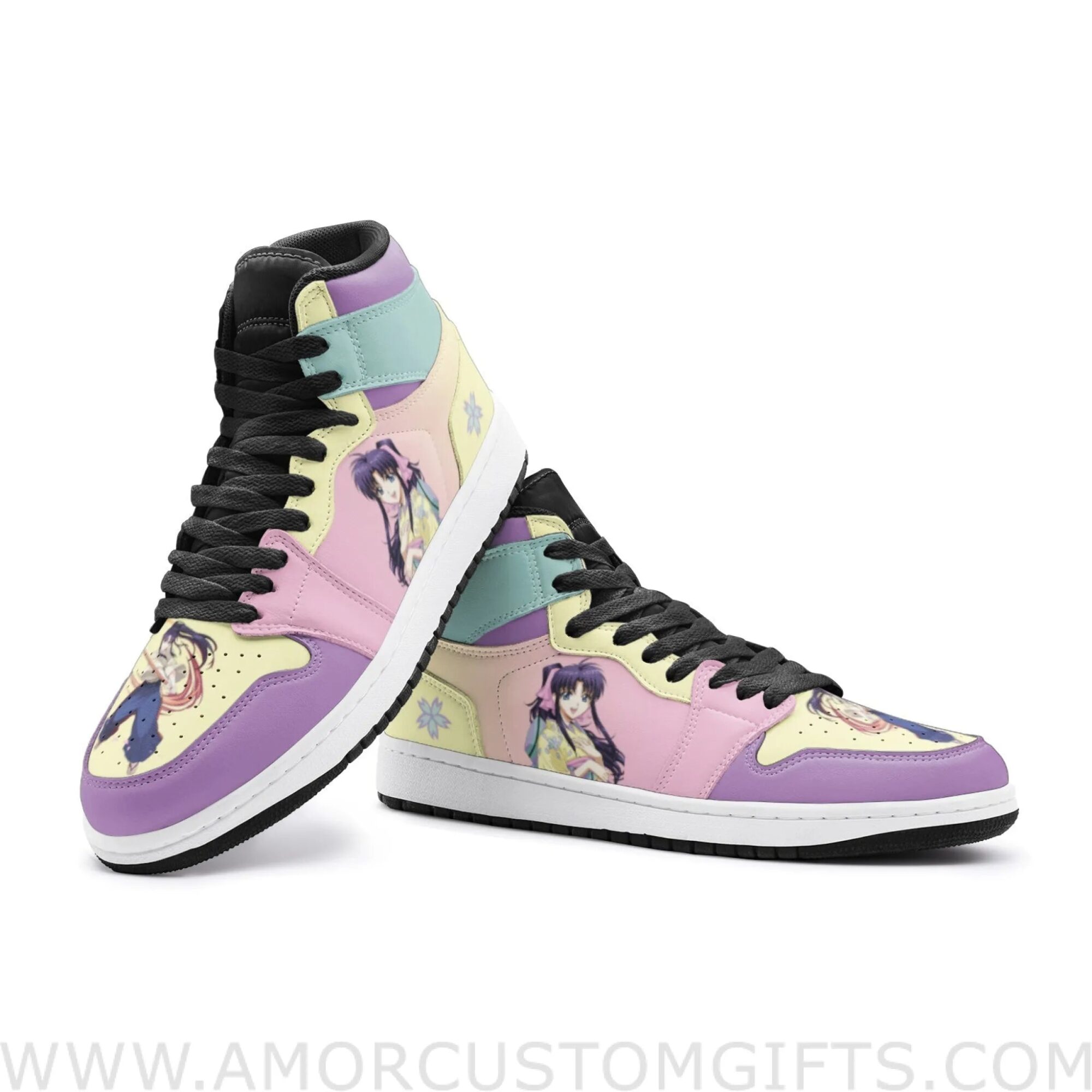 Custom Kaoru Kamiya Rurouni Kenshin Mid Top Basketball Sneakers Shoes | Personalizable Anime Fan Sneakers