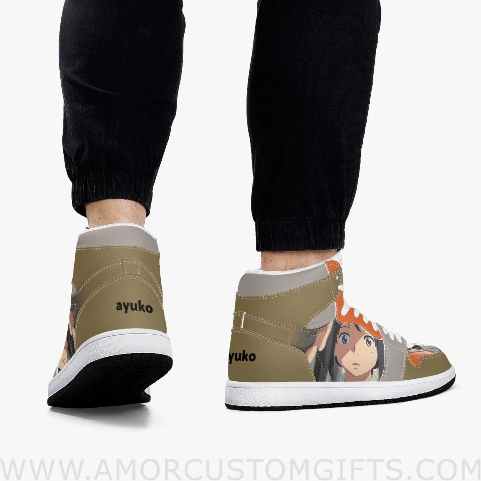 Custom Kimi no Na Wa Futaba Okiura-A JD1 Anime Sneakers Mid 1 Basketball Shoes