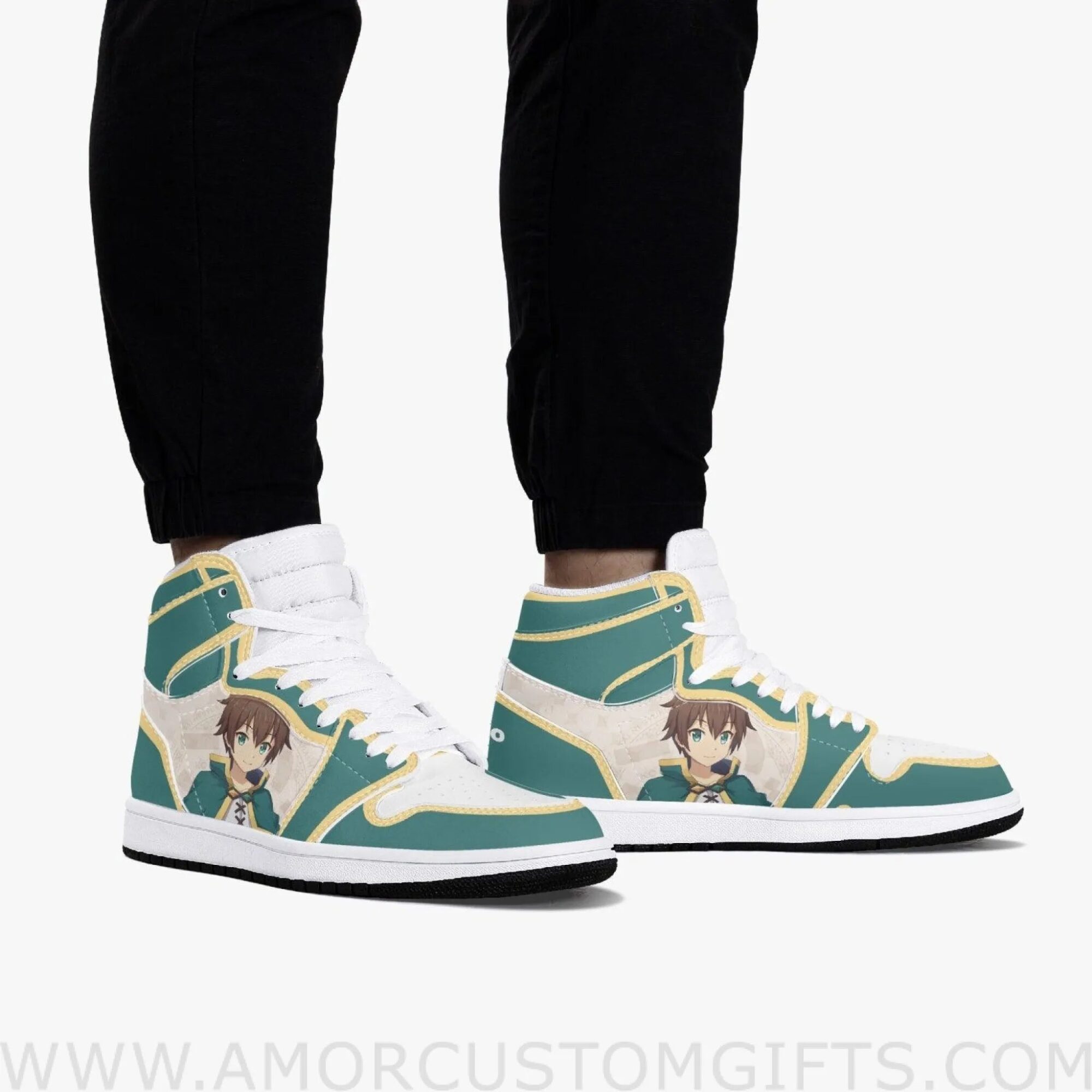 Custom KonoSuba Kazuma JD1 Anime Sneakers Mid 1 Basketball Shoes