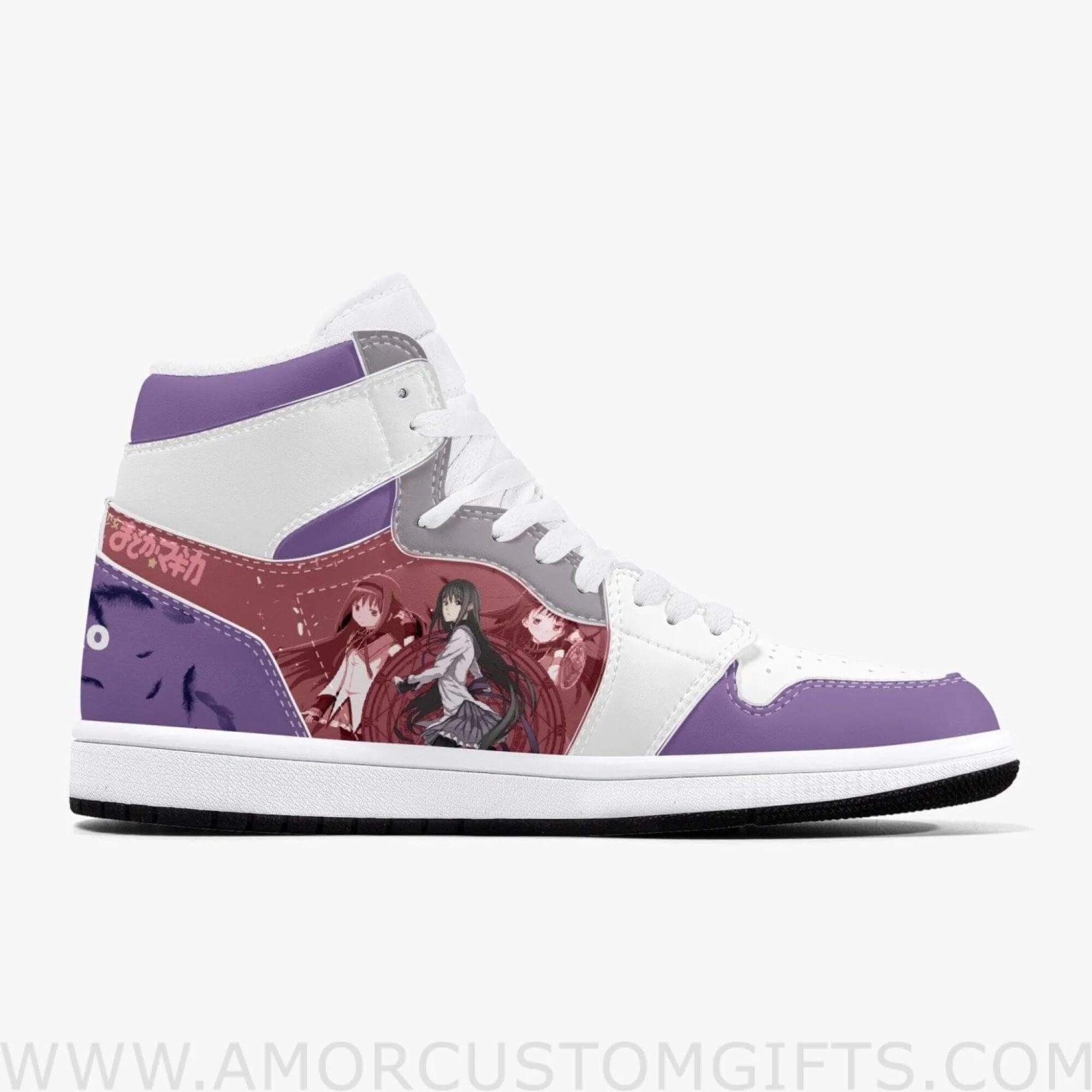 Custom Madoka Magica Akemi JD1 Anime Sneakers Mid 1 Basketball Shoes