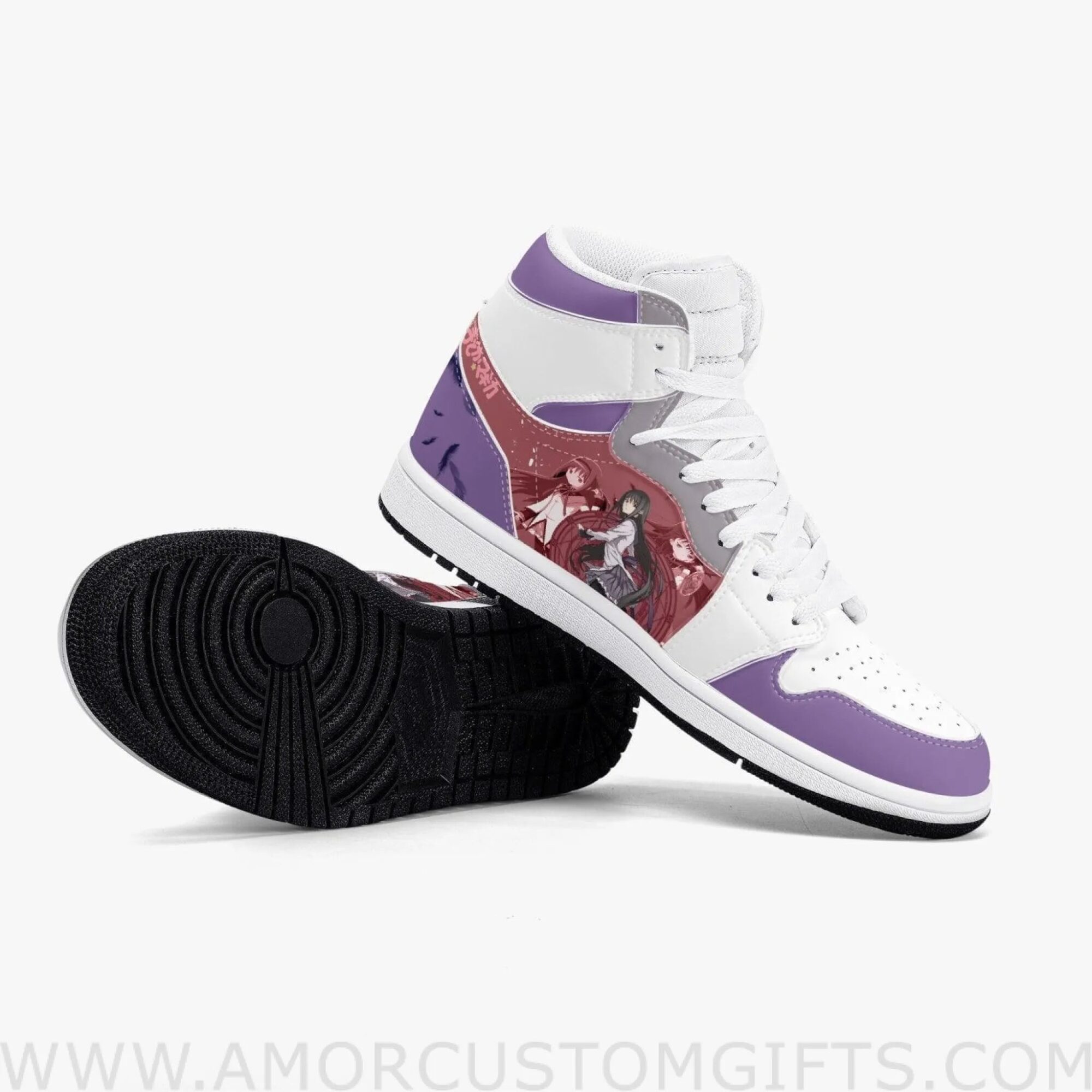 Custom Madoka Magica Akemi JD1 Anime Sneakers Mid 1 Basketball Shoes